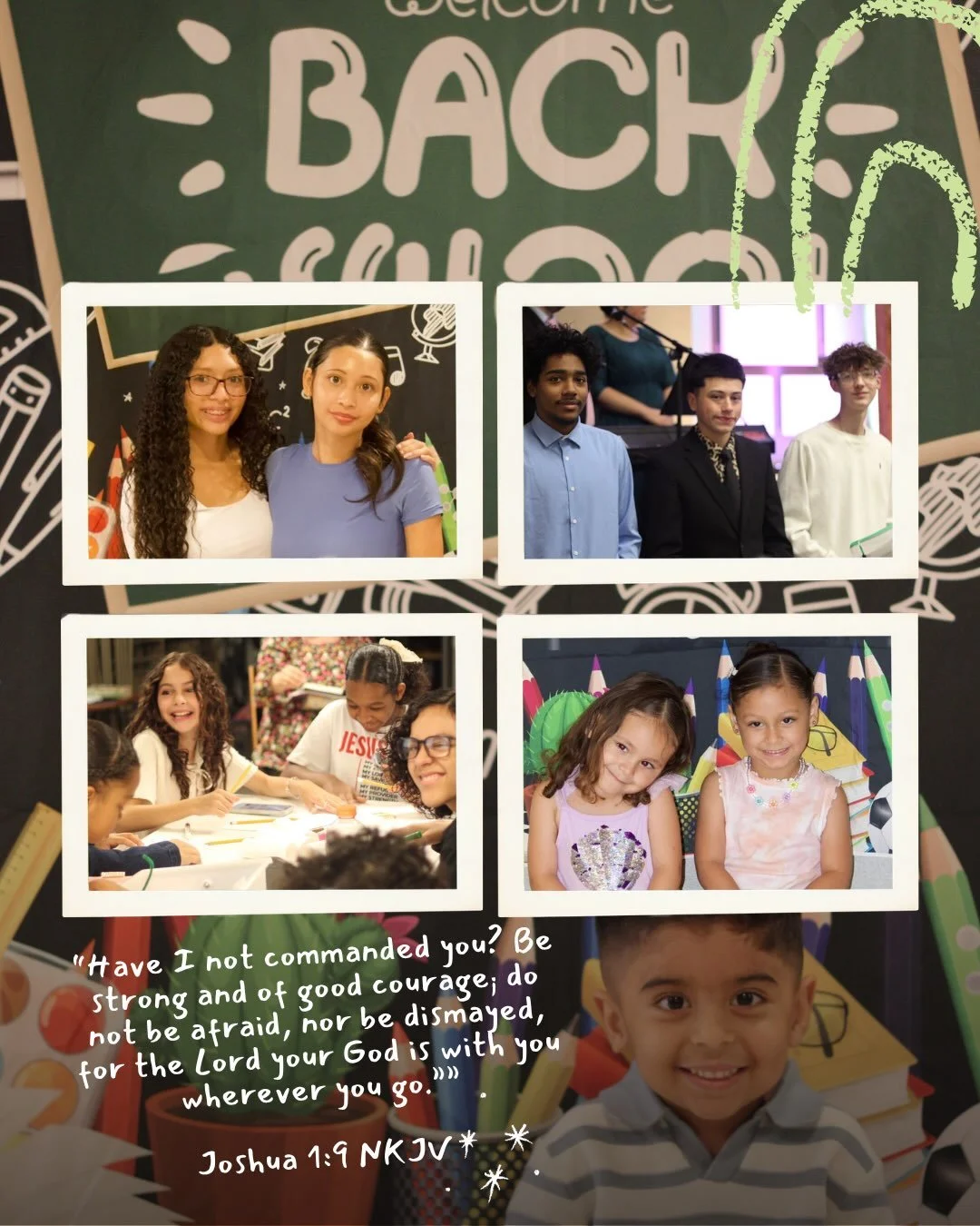 Back to school, covered in prayer.

As our students and teachers begin a new school year, we pray for wisdom to learn, courage to lead, strength for every challenge, and God&rsquo;s protection wherever they go. May His Word guide every step and His p
