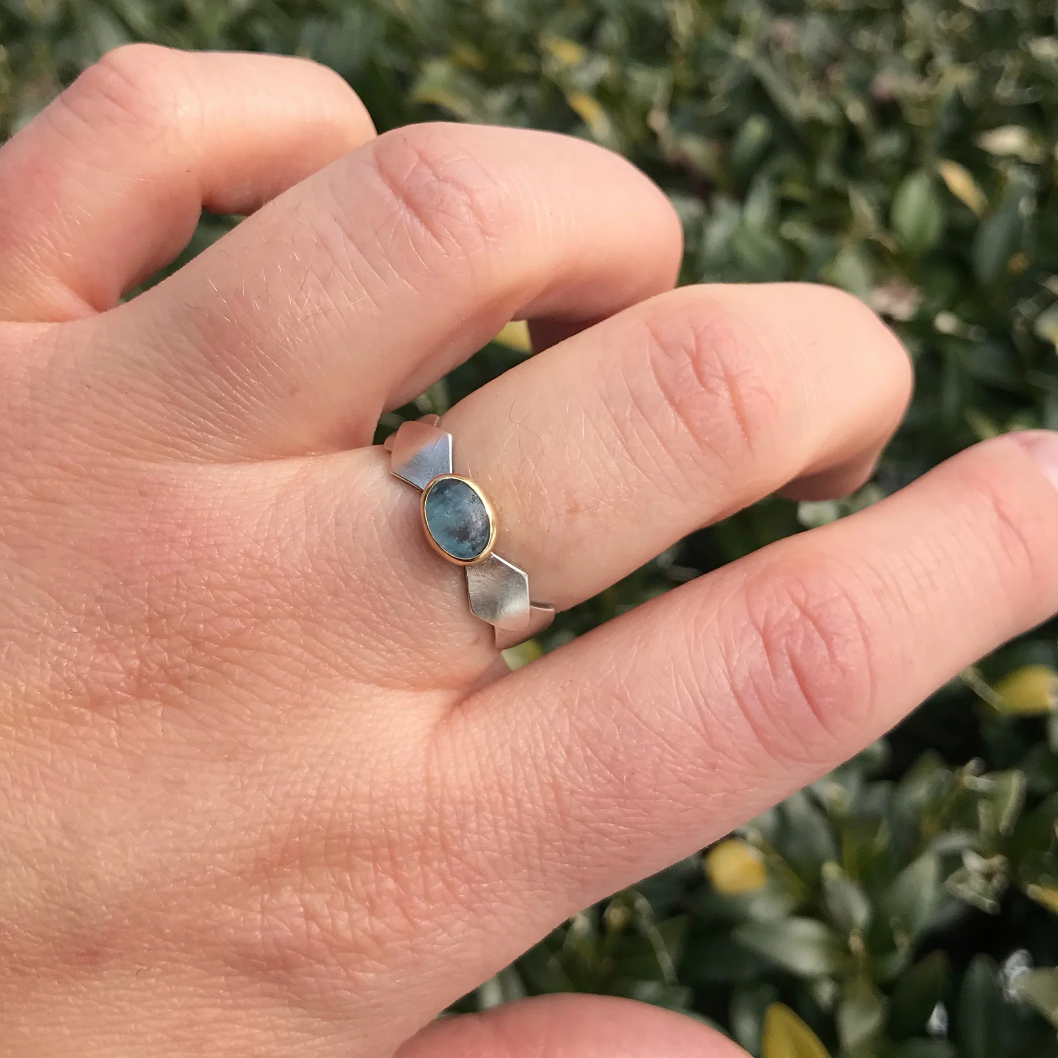 Aquamarine Mare Band Erin DeLuca Jewelry