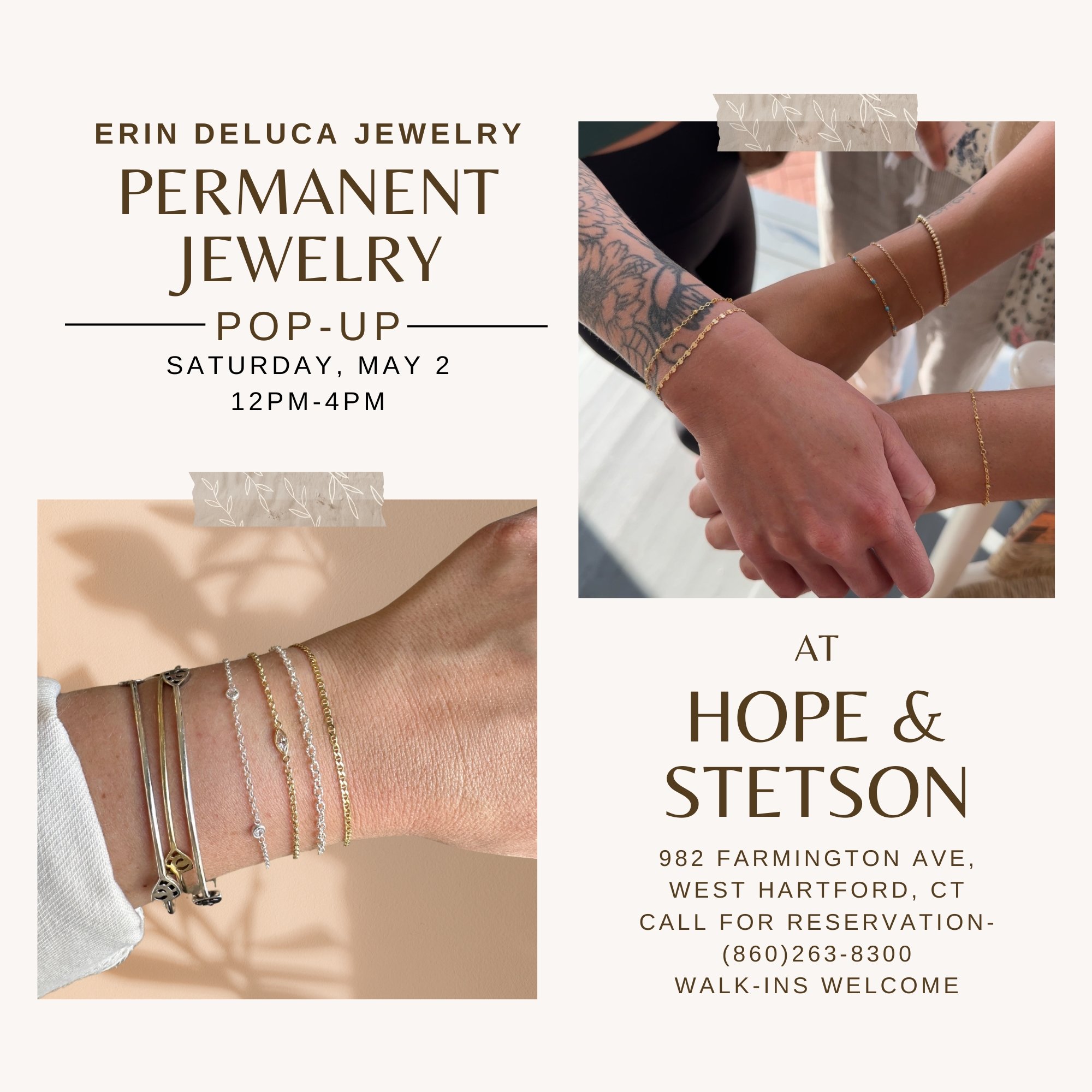 Upcoming permanent jewelry events