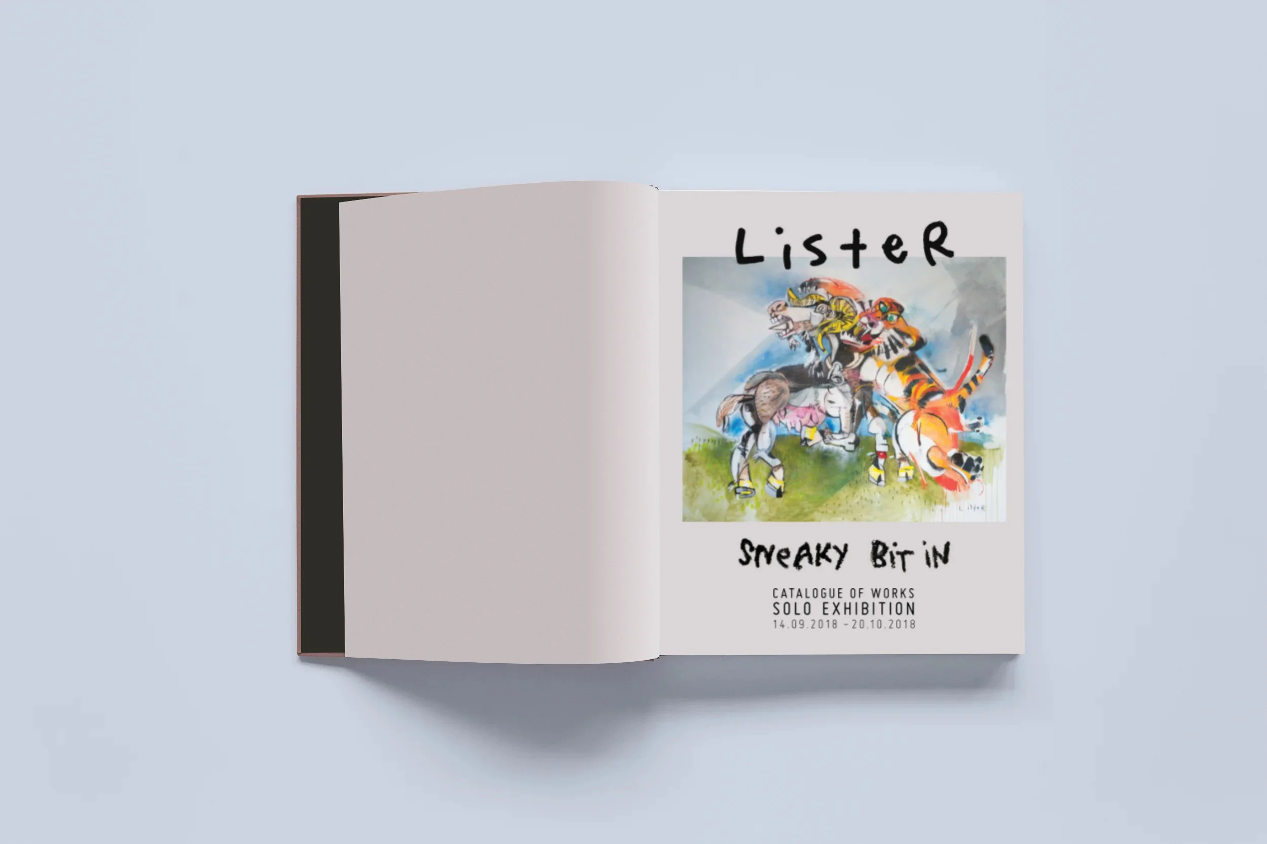  Catalog design for Exhibition “Sneaky Bit In” by Australian artist Anthony Lister, f or Urban Spree Gallery, Berlin.  