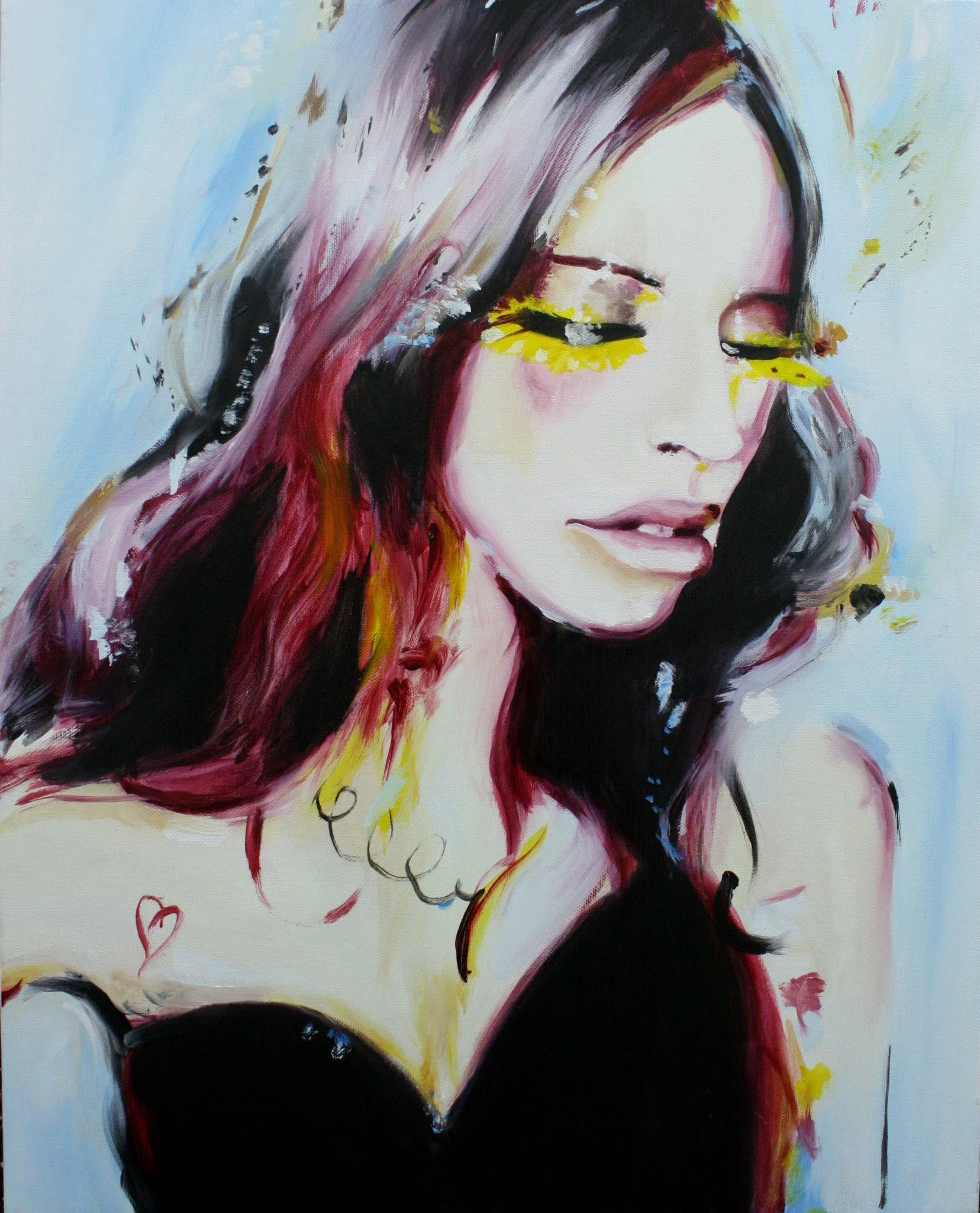 Master copy of Charmaine Olivia's painting "Sunflower Eyes" Oil on canvas