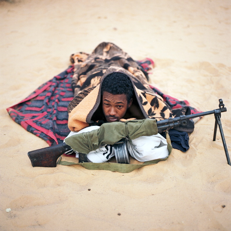 Ibrahim Khader, 22 years old, joined the rebellion after being a petrol smuggler in Algeria.