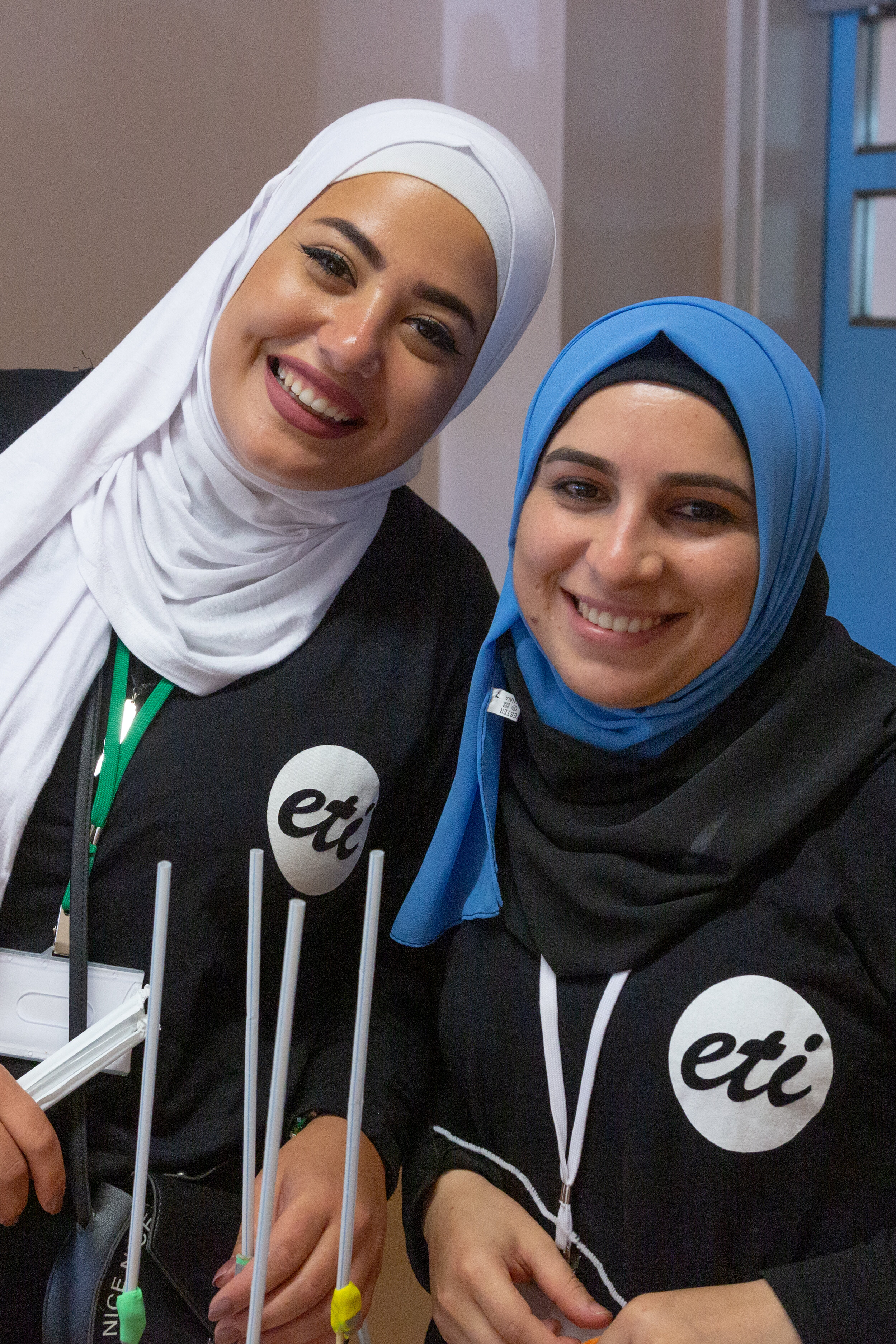 Two ETI volunteers pose for a photo