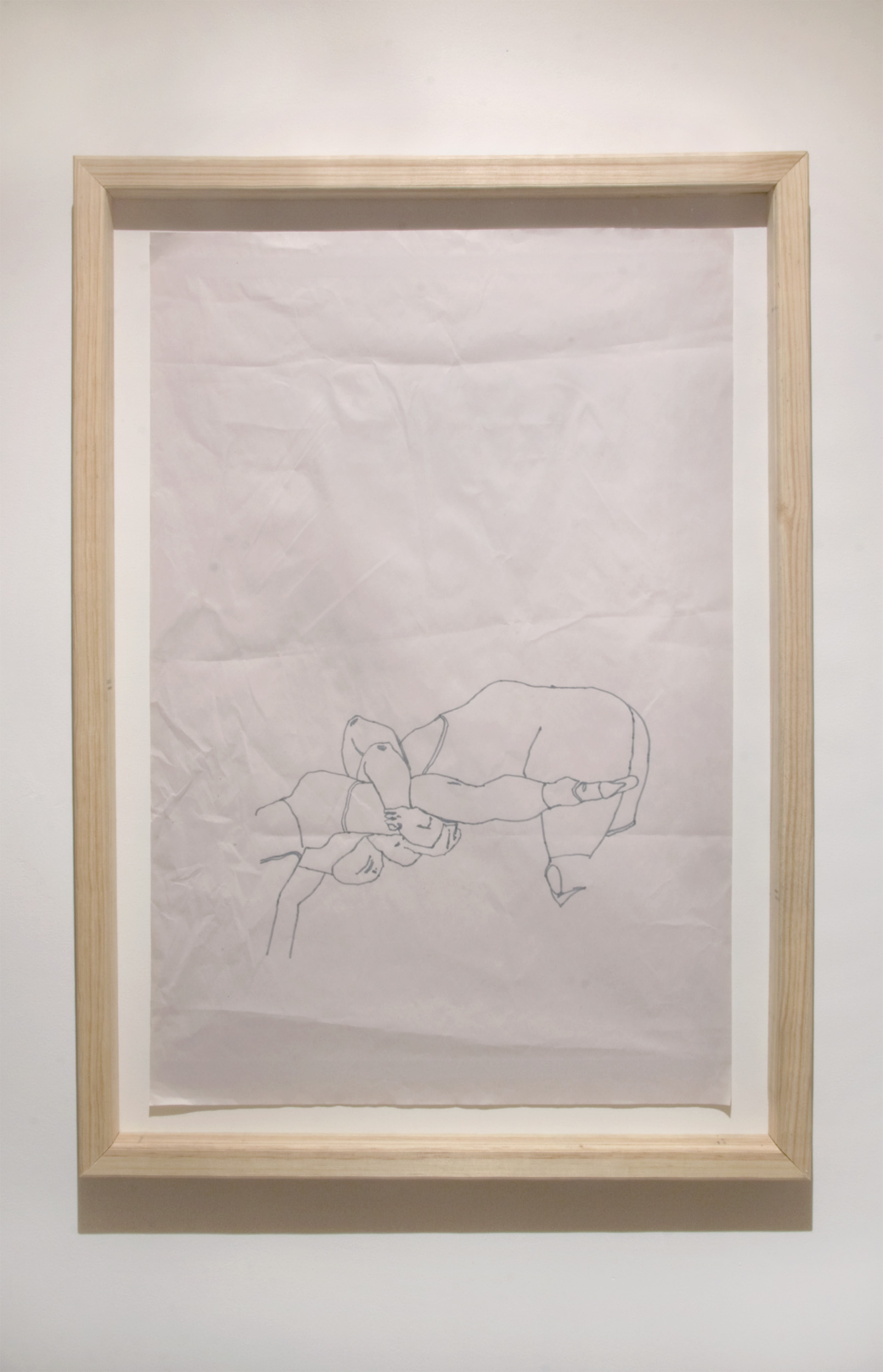   Wrestlers (drawings) , ink on paper, structural timber and glass. Collaborative work with  Llewellyn Millhouse . 