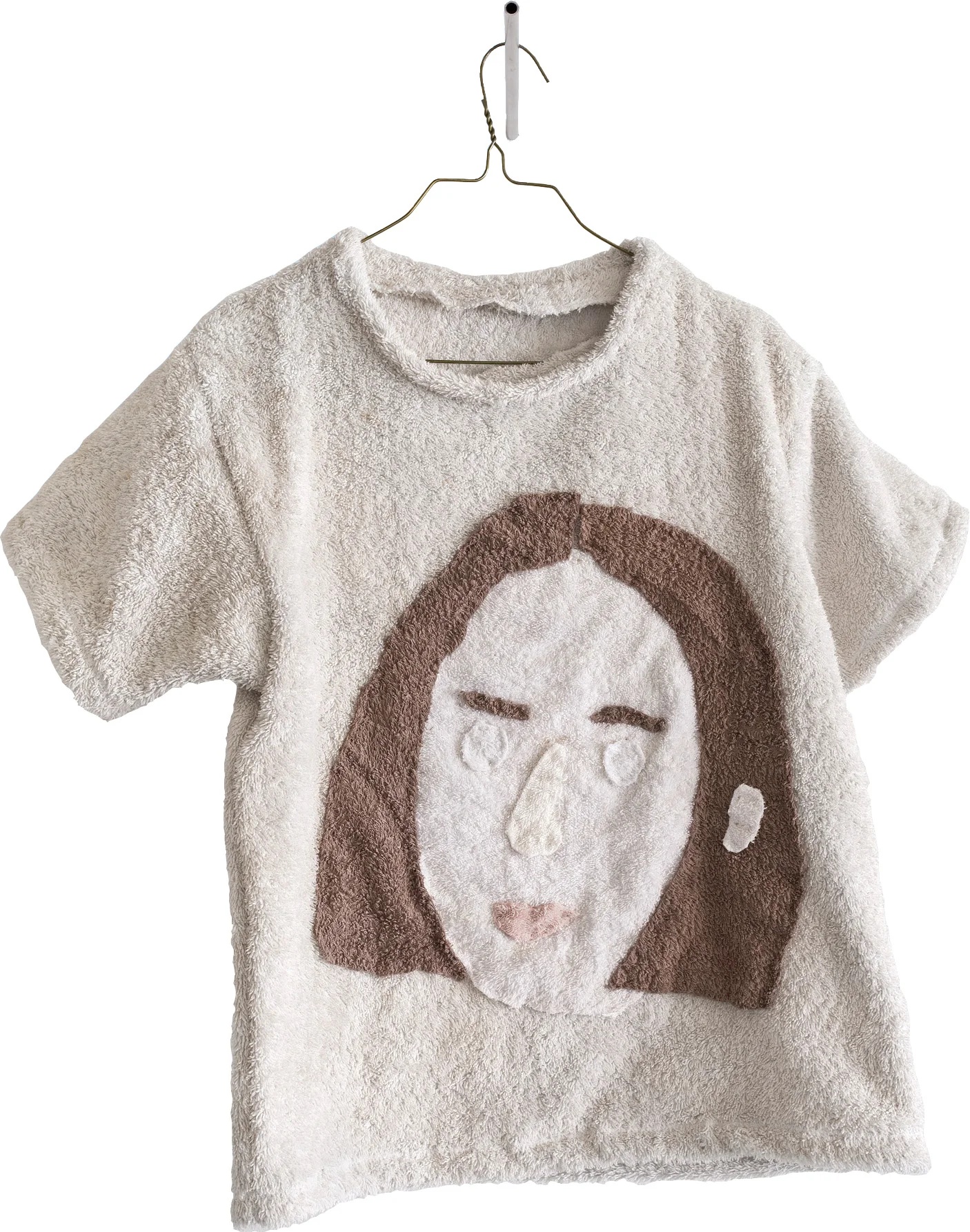 Towel Shirt, used towels and coathanger.