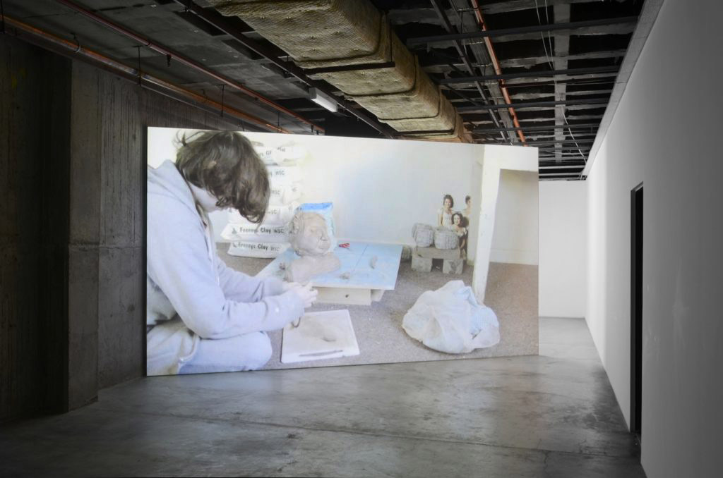 Installation view of Bust Construction at Success, Perth. Exhibition included Busts of my mother and Elizabeth Bennet Bust Construction video projection. Photograph by Dan McCabe.