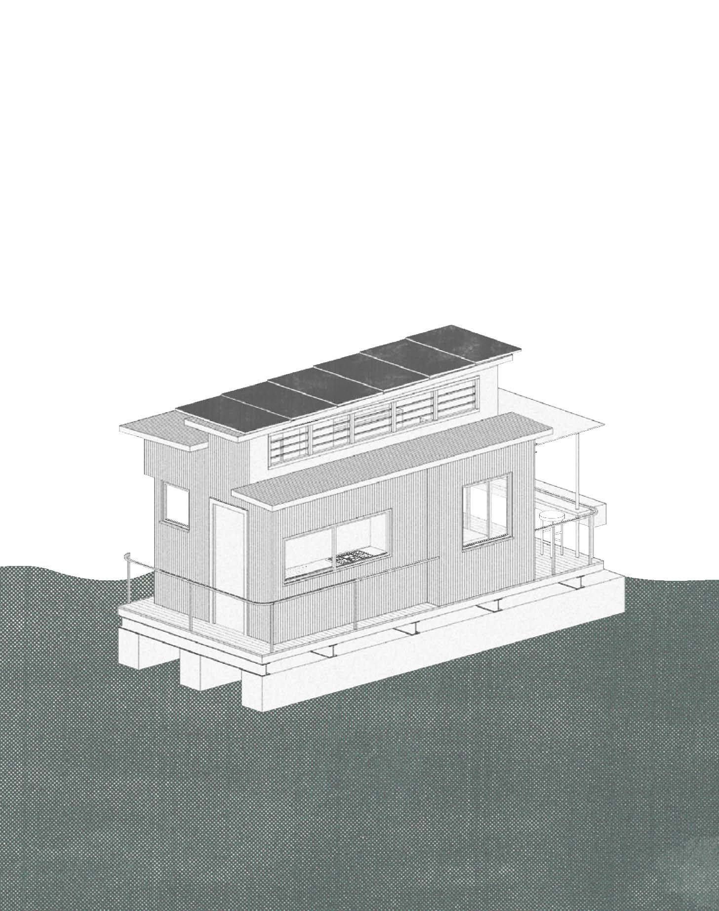  One of several houseboat designs by Muffy Hewitt, additional in ongoing archive  dreamb0at .    Archive includes video progress by Charlie Hillhouse, houseboat designs by Muffy Hewitt, bathroom sink by Dan Kolencik, bathroom tiles by Tyza Hart and B