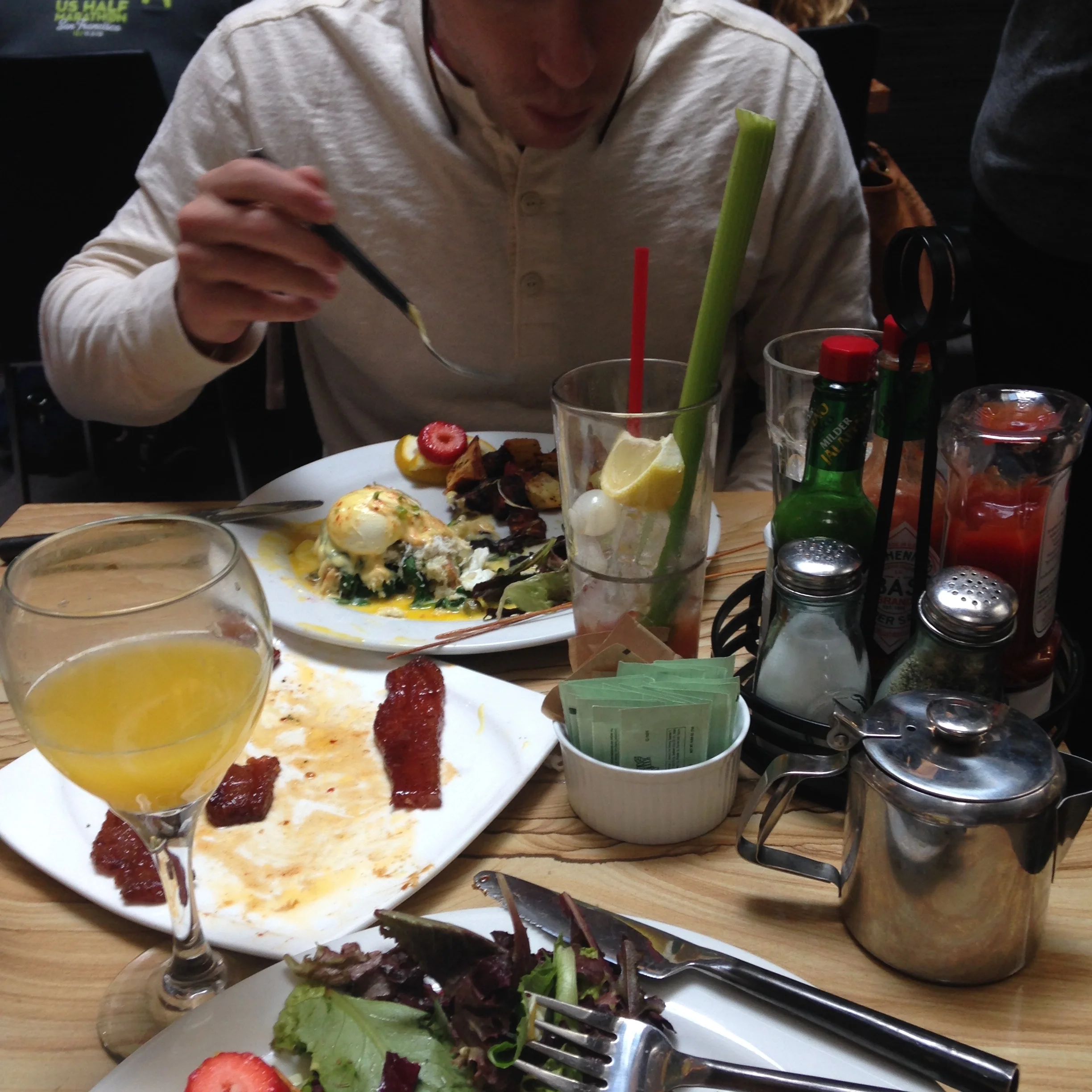 A couple weeks in we went to our first brunch in the city - something we especially loved doing at the time. This is at Blackwood in the Marina. 