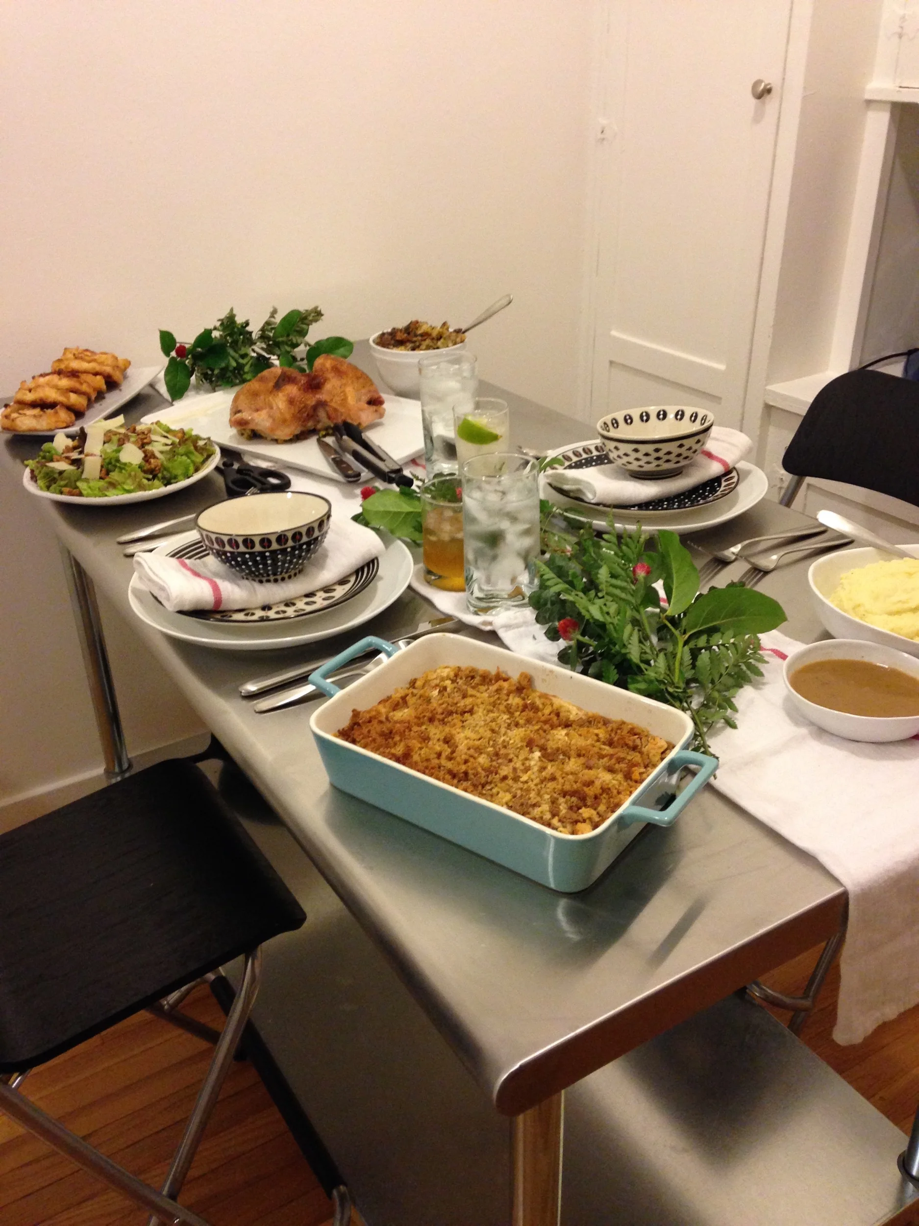 Our first Thanksgiving both as married couple and in San Francisco. It was just the two of us, but as you know Thanksgiving is pretty special to us so we went all out. 