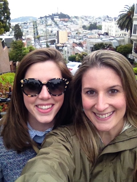 Here's the bachelorette! We're at the top of Lombard street - a must do for any tourist. 