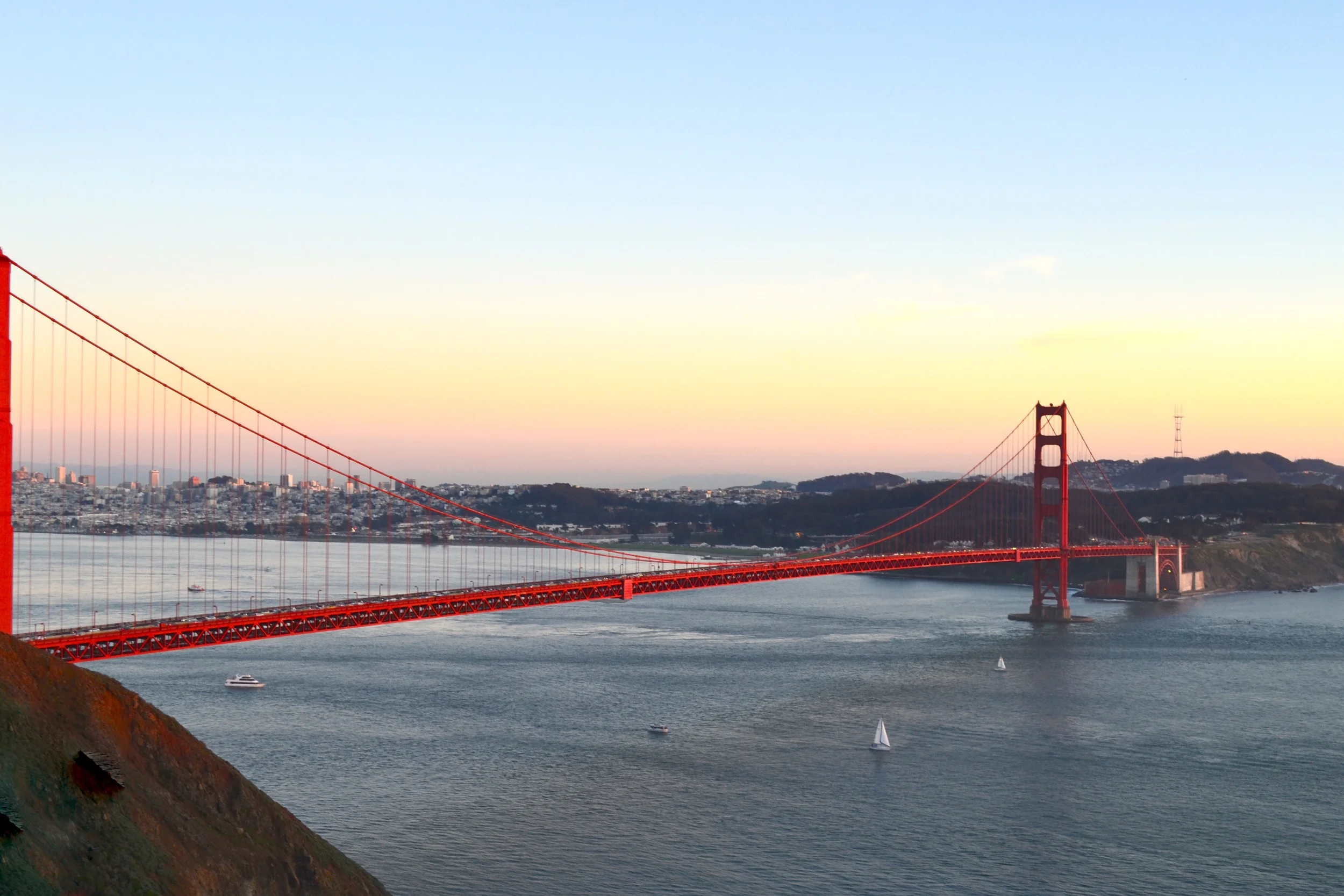 The Golden Gate Bridge.