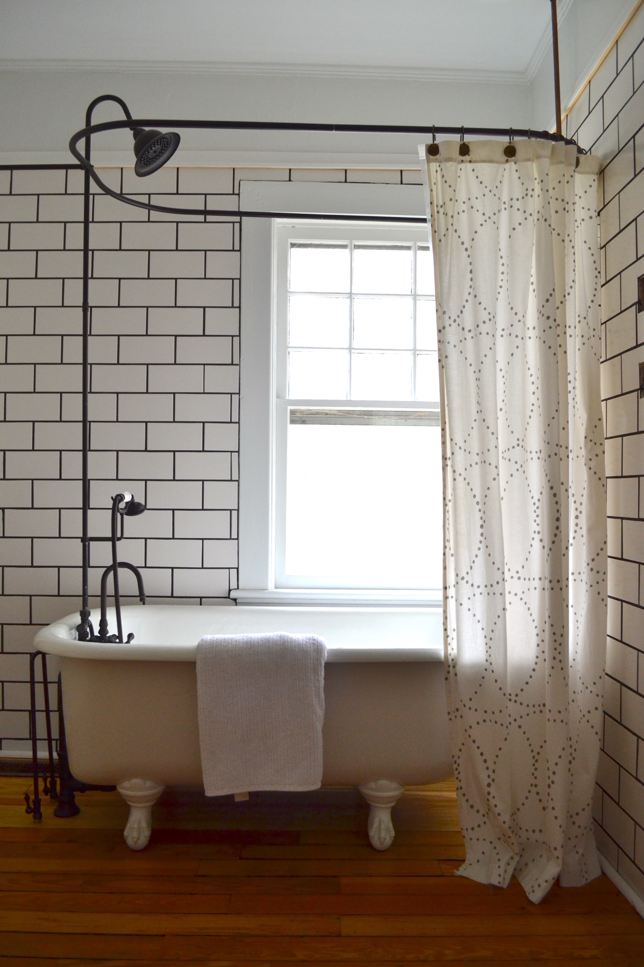 diy shower curtain for clawfoot tub