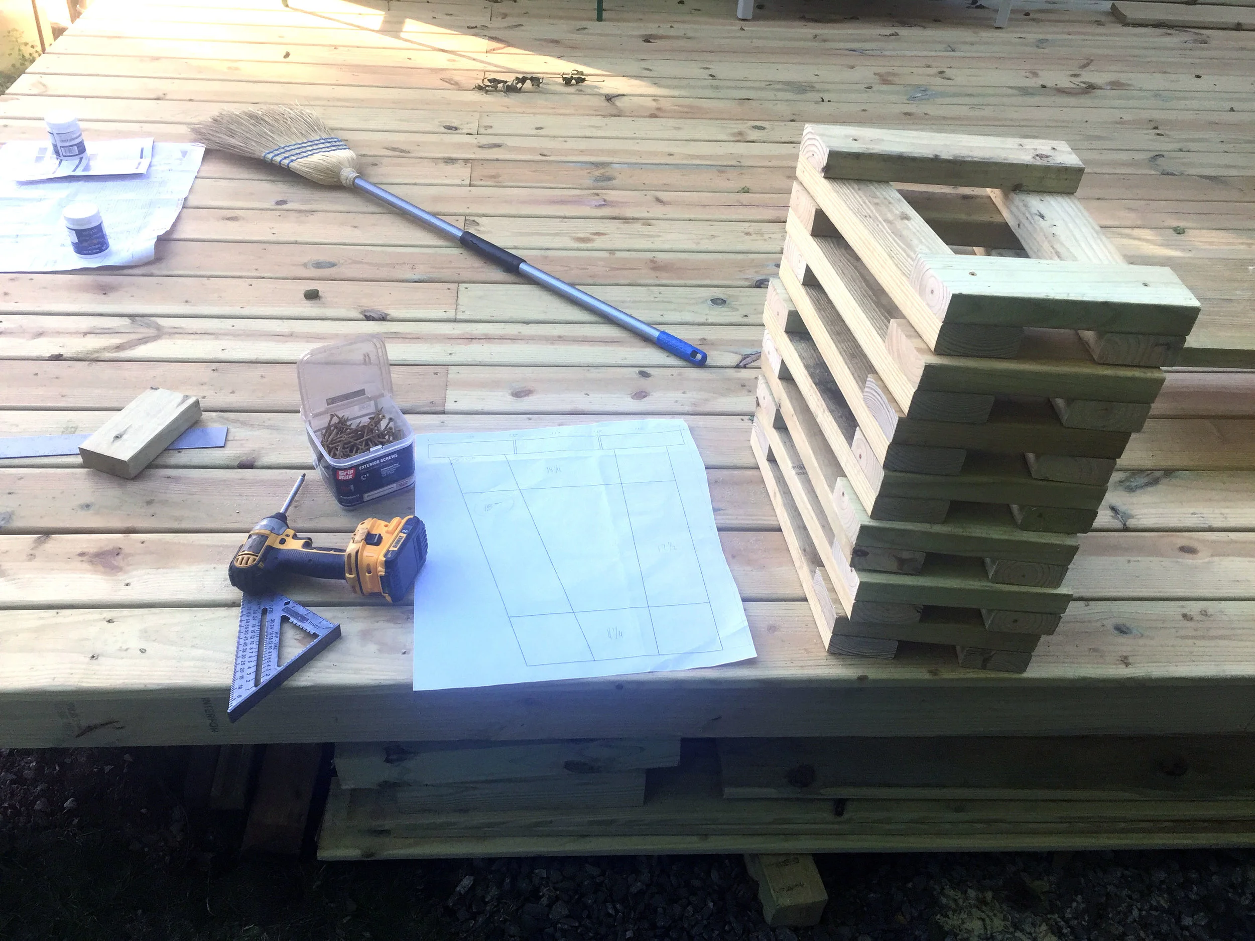 Making deck supports with a template