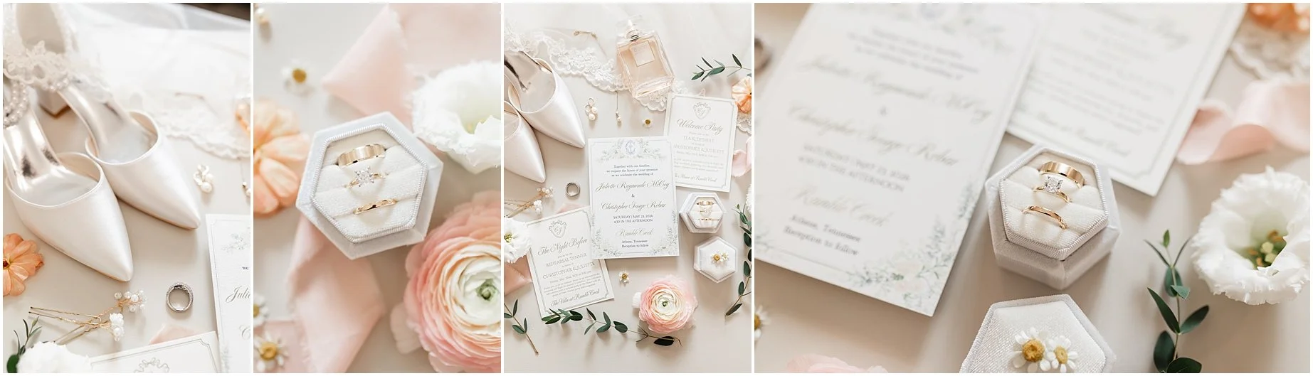soft pastel pink wedding details
