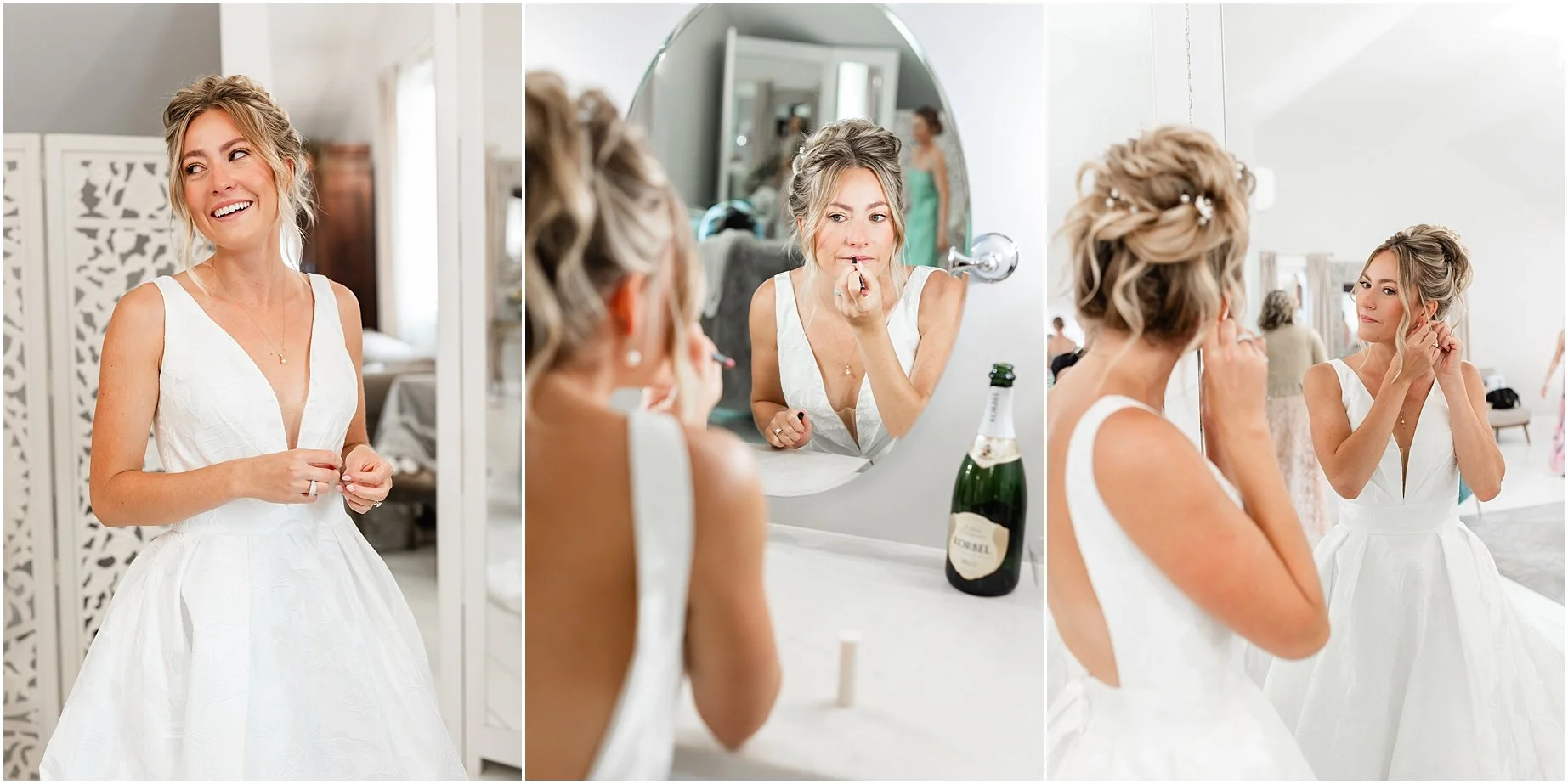 bridal suite at ramble creek bride getting ready photos