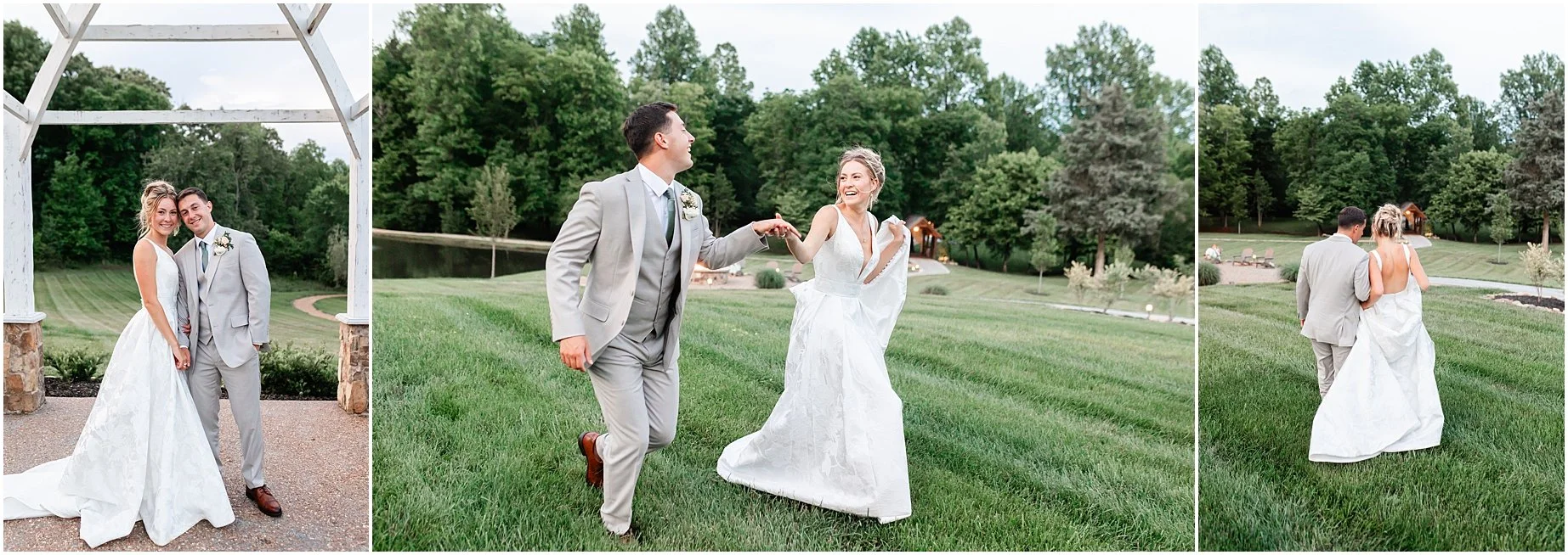 sunset photos of bride and groom at ramble creek vineyard wedding
