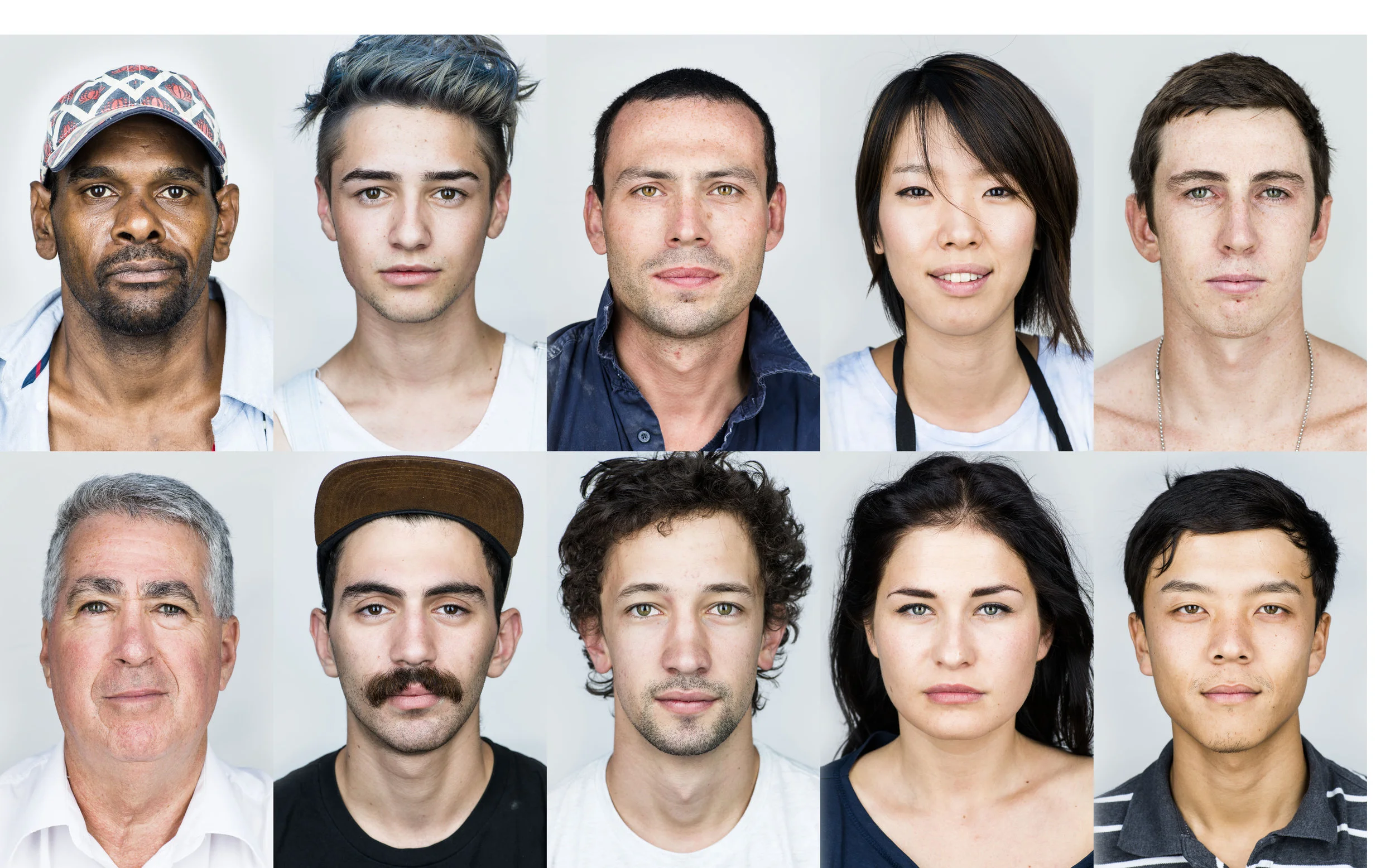 "Sydney Faces" Portrait series. This project is my name self explanatory. It is a study into the faces that make up the population of Sydney. I love seeing and exploring the differences that make up the human race and I find that it is an interesting experiment to see how that is reflected in a multicultural city such as Sydney. To capture a snapshot of the population of Sydney at a particular point in time I hope will act as a historical document and visual time capsule. It's amazing to see both our commonality and diversity contextualized at the same time.