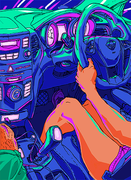 Animated Michelle Driving