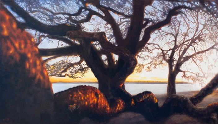 chemo, 27 x 48 in, oil on linen. Painting by Reinhold Schwenk.