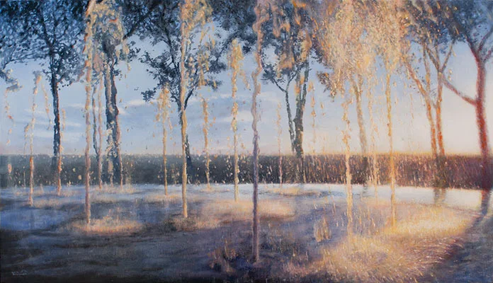 clean, 27 x 48 in, oil on linen. Painting by Reinhold Schwenk.