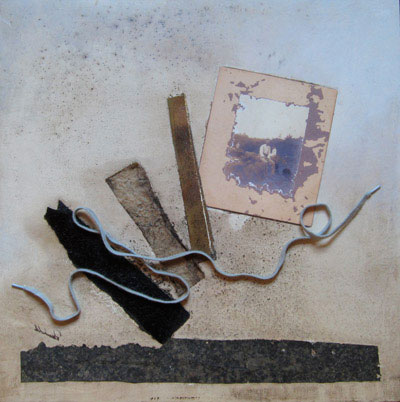 ringing rocks, 20 x 20 in, mixed media on board. Painting by Reinhold Schwenk.