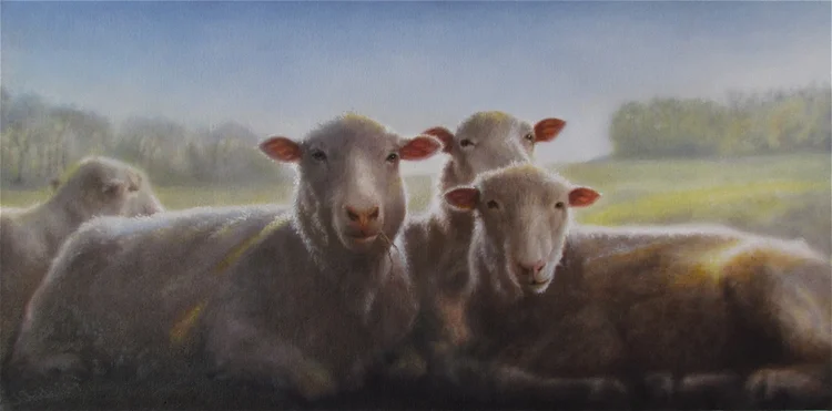 peter, paul and mary, 12 x 24 in, oil on canvas. Painting by Reinhold Schwenk.