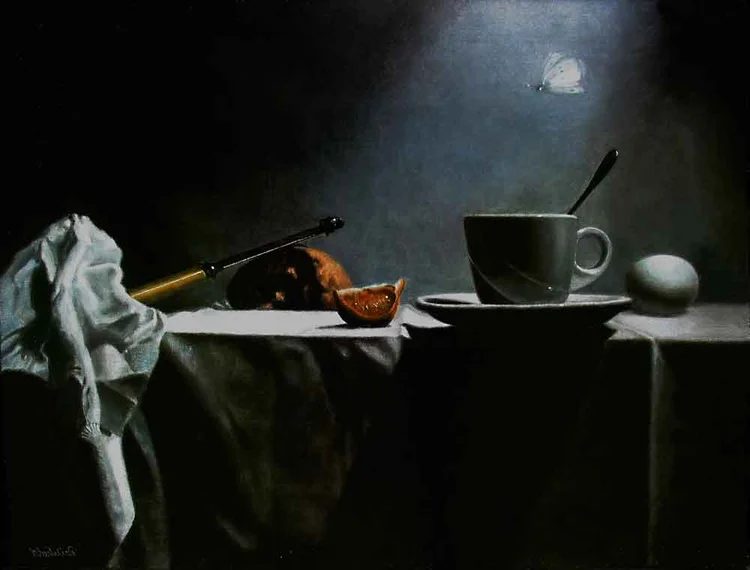 midnight, 18 x 24 in, oil on linen. Painting by Reinhold Schwenk.