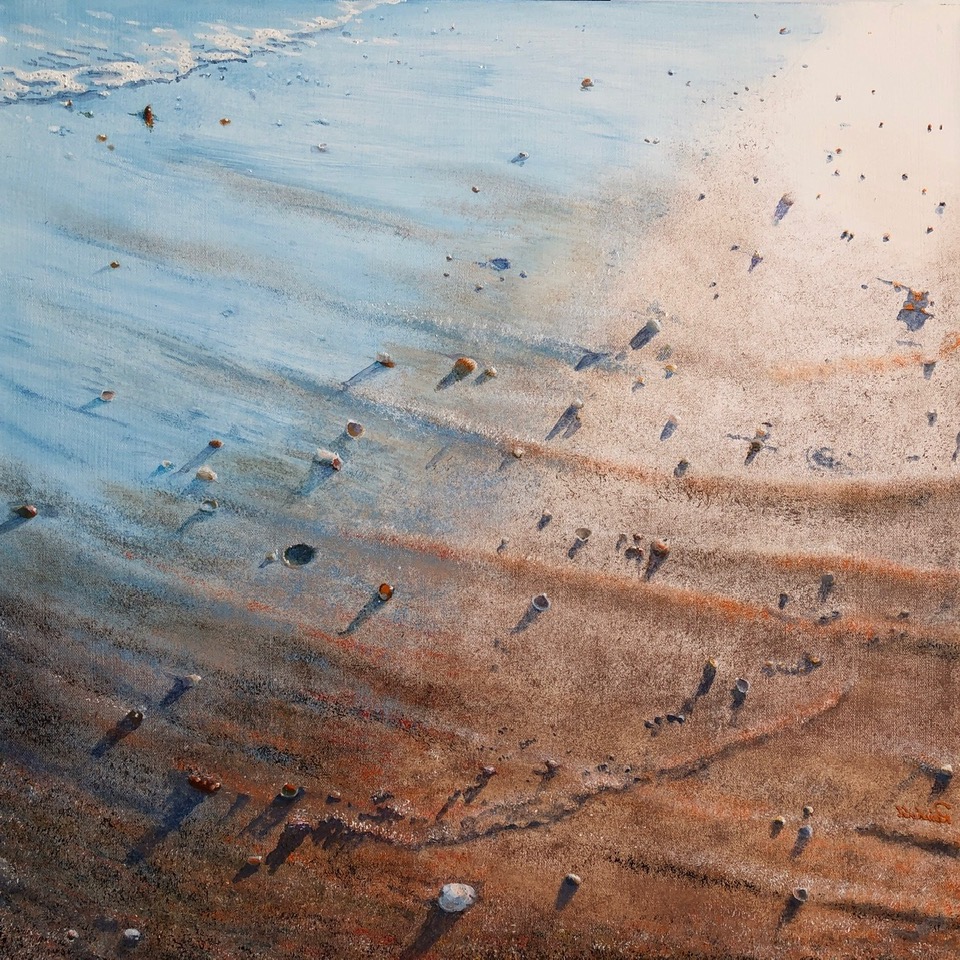 half and half 24x24 oil on canvas (sold)</span>