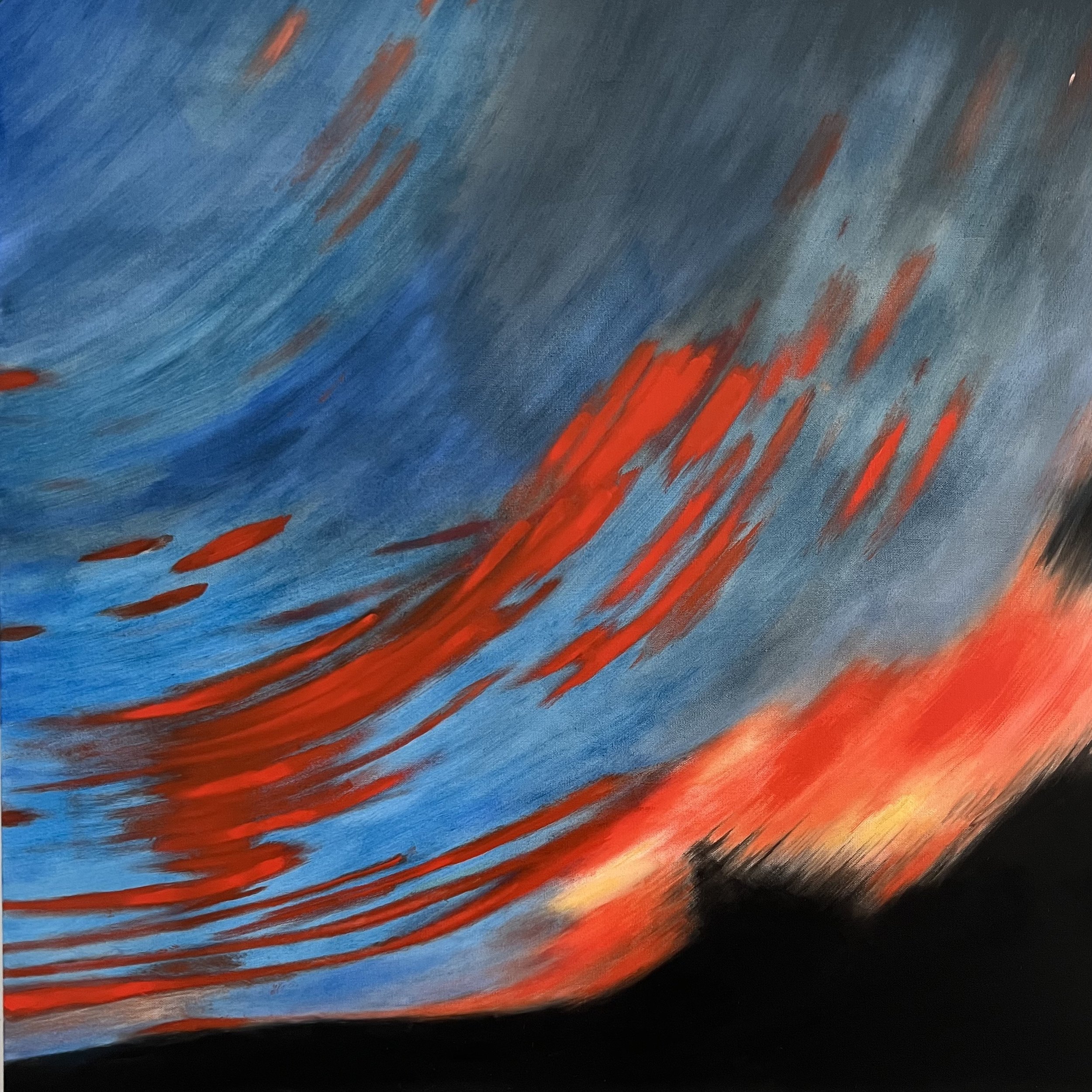 sunset on center hill<span class="sizes-inline">48 x 48  oil on canvas</span>
