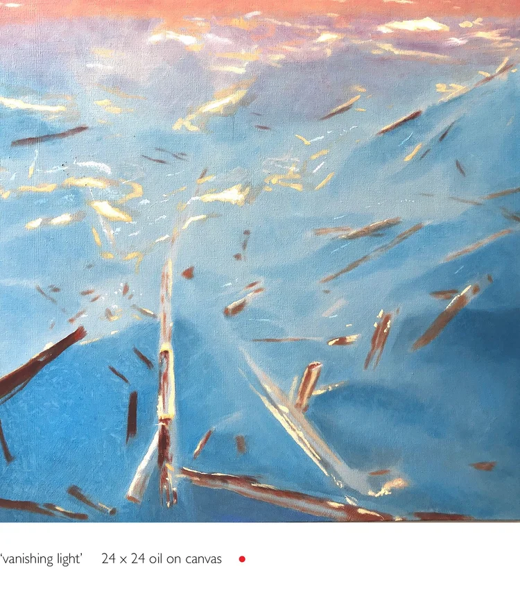 vanishing light, 24 x 24 in, oil on canvas. Painting by Reinhold Schwenk.