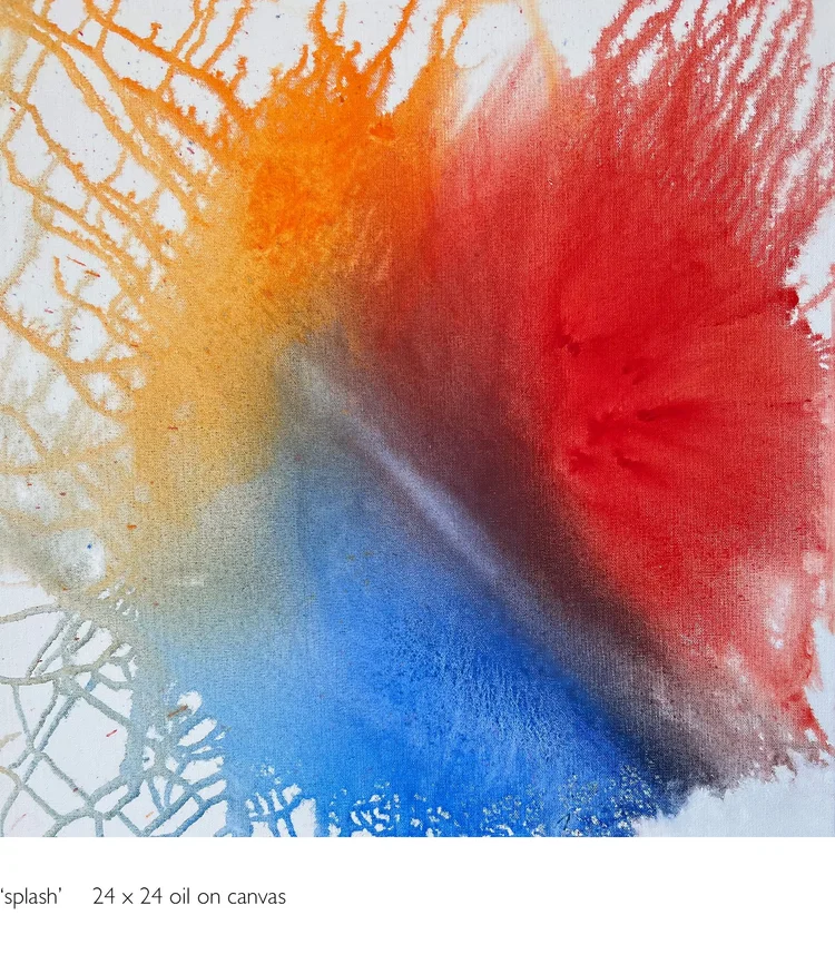 splash, 24 x 24 in, oil on canvas. Painting by Reinhold Schwenk.