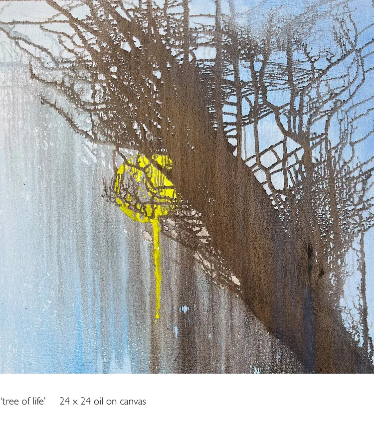 tree of life, 24 x 24 in, oil on canvas. Painting by Reinhold Schwenk.