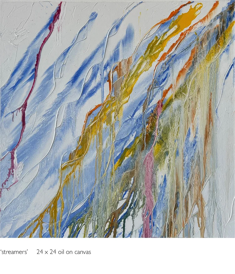 streamers, 24 x 24 in, oil on canvas. Painting by Reinhold Schwenk.