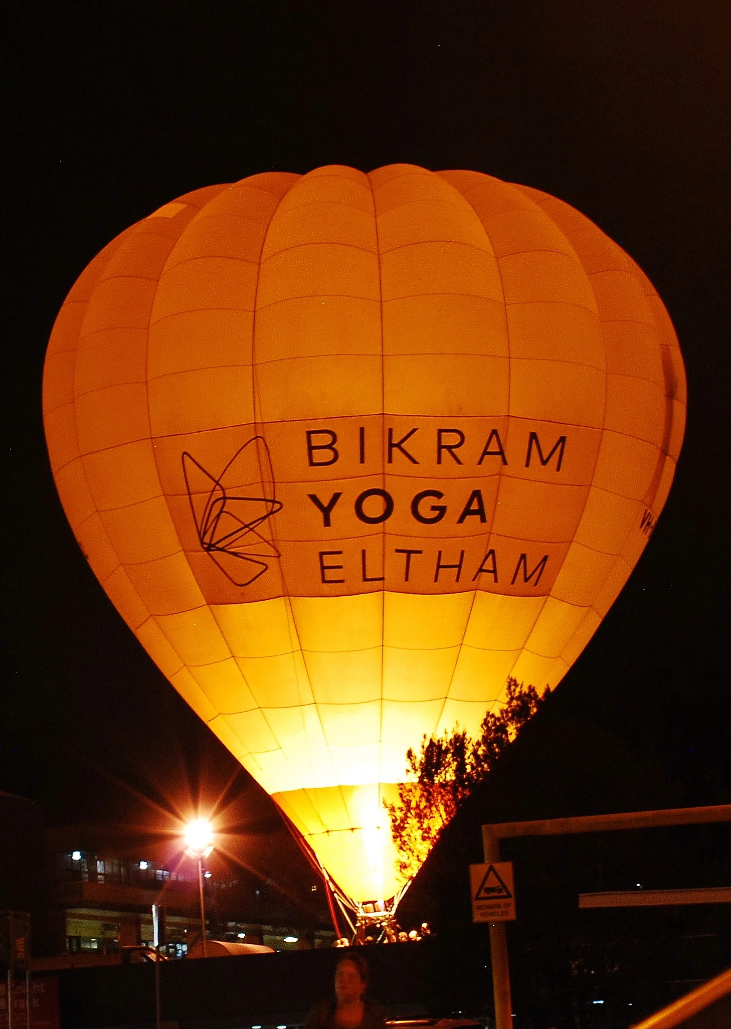 Our advertising hot air balloon for Bikram Yoga Eltham.