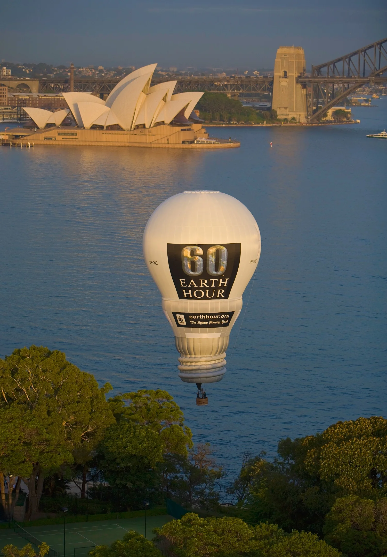 Our advertising 'Lightbulb' hot air balloon, used to promote Earth Hour.
