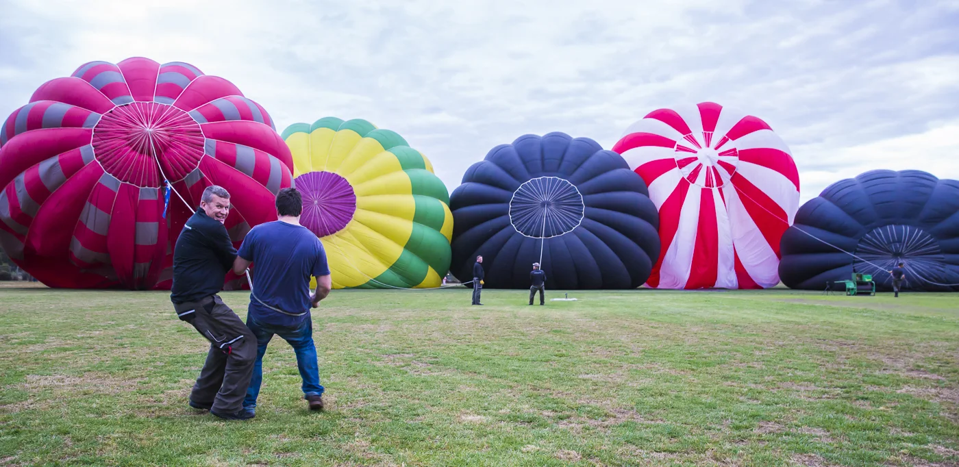 Our crew preparing balloons for flight over Melbourne city