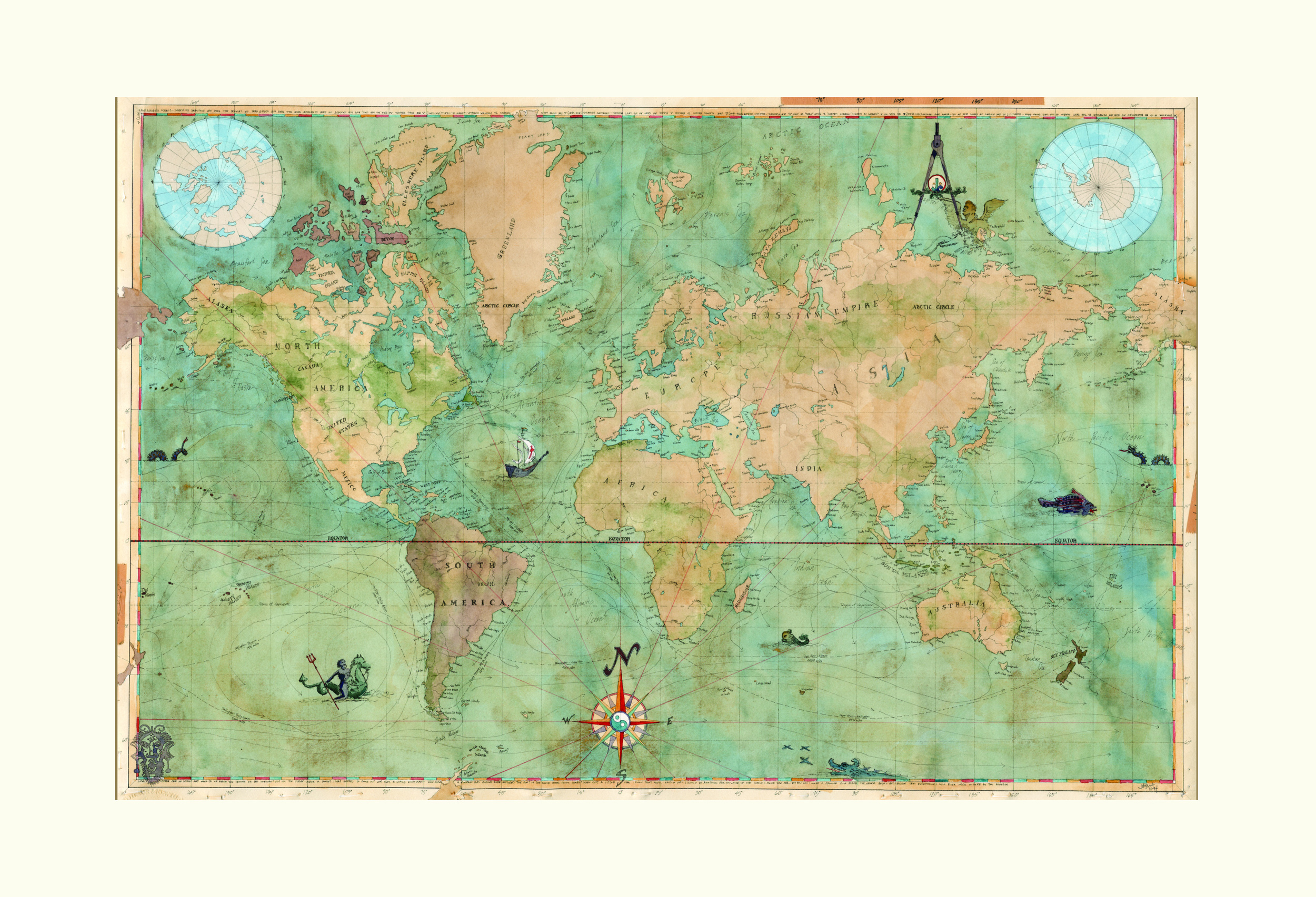 World Map Mercator Projection