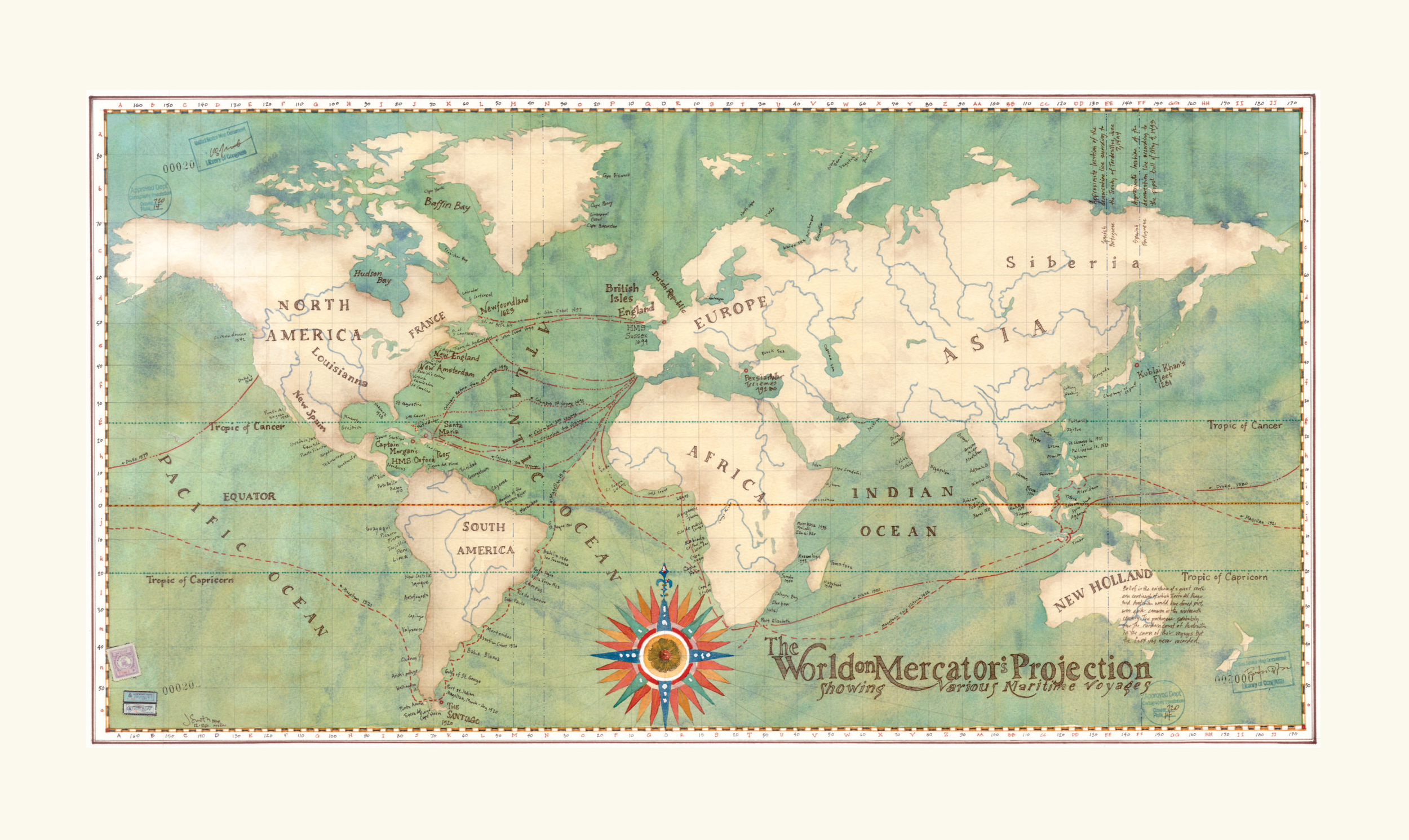 World Map Voyages