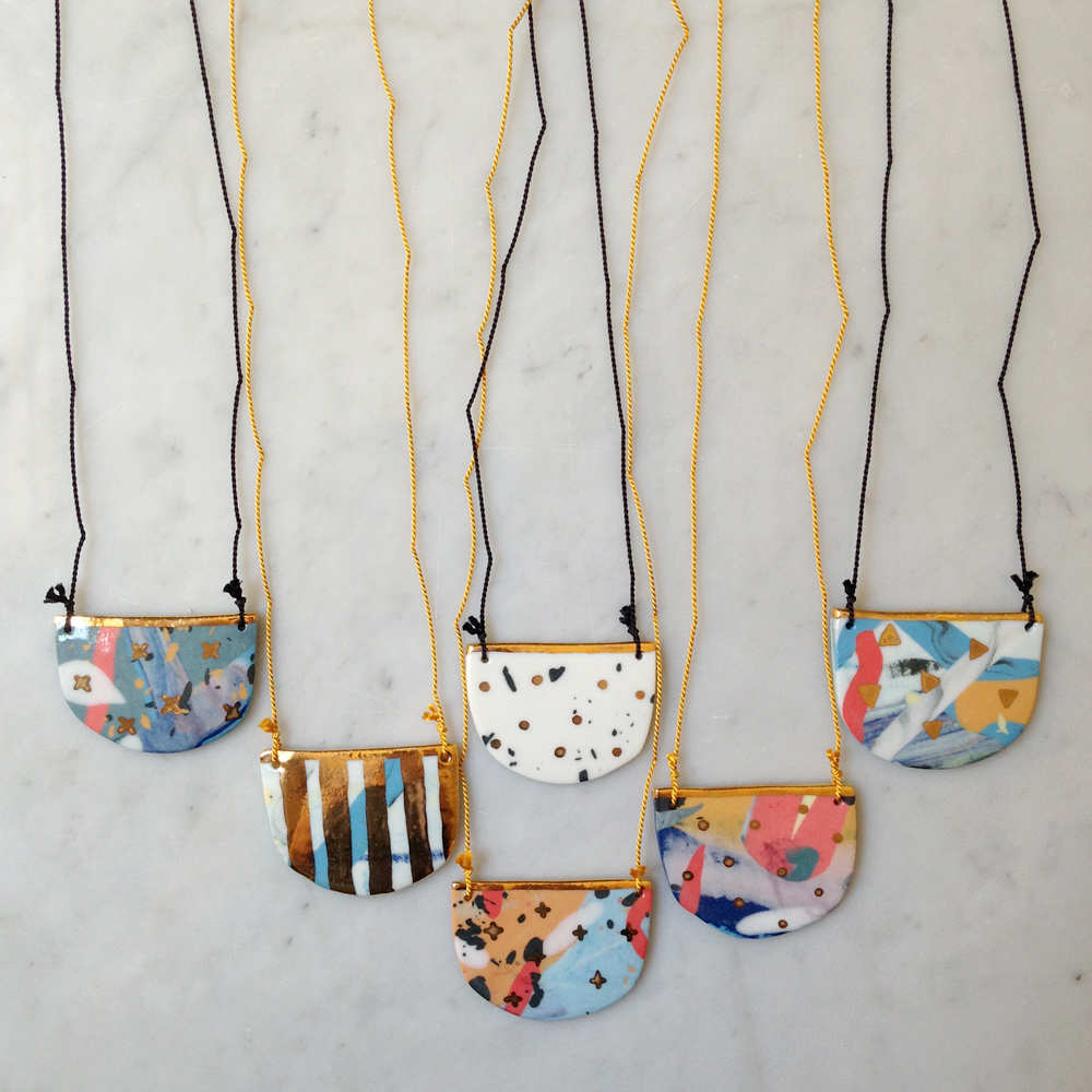 handmade ruby pilven porcelain necklace melbourne