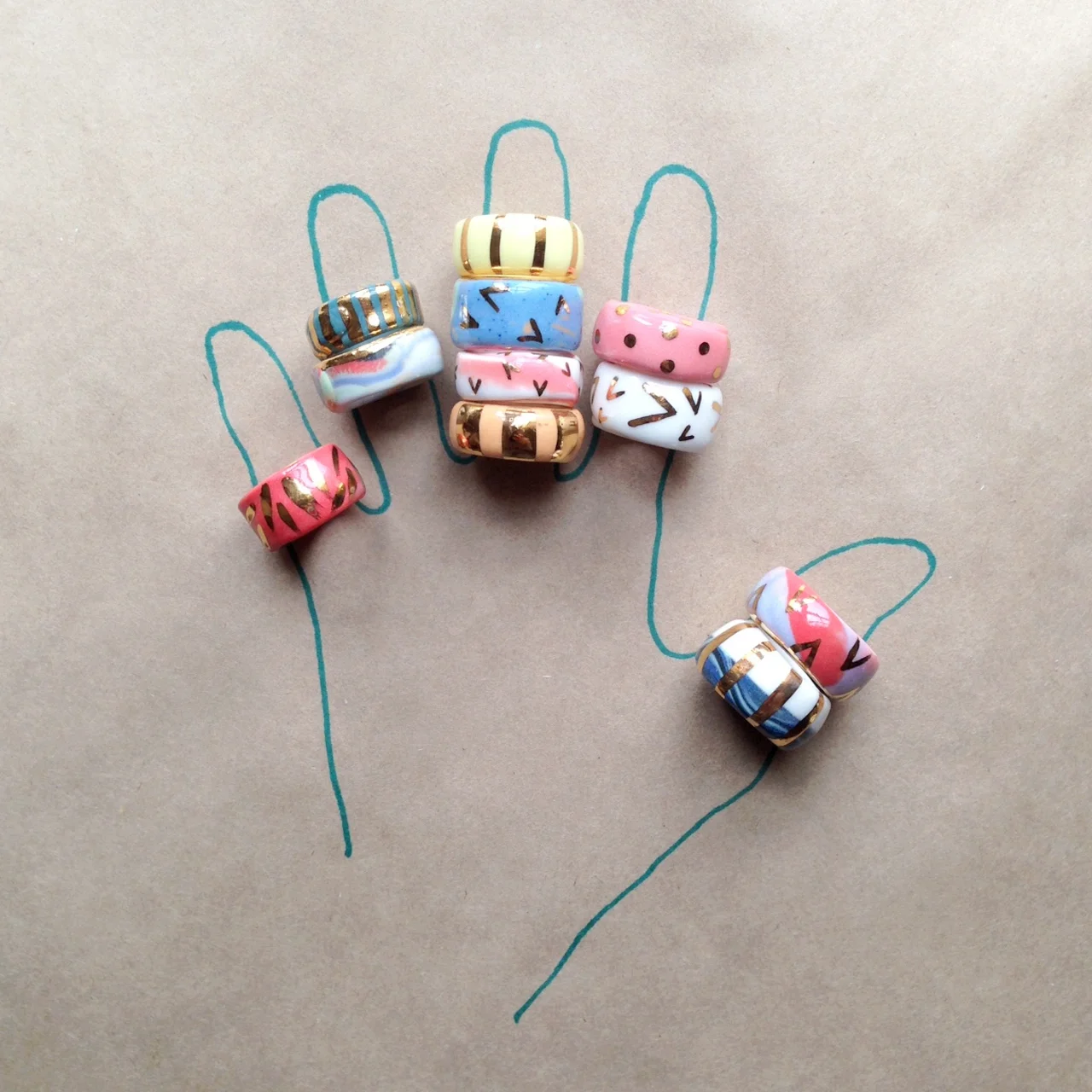 ruby pilven handmade porcelain rings falling for florin