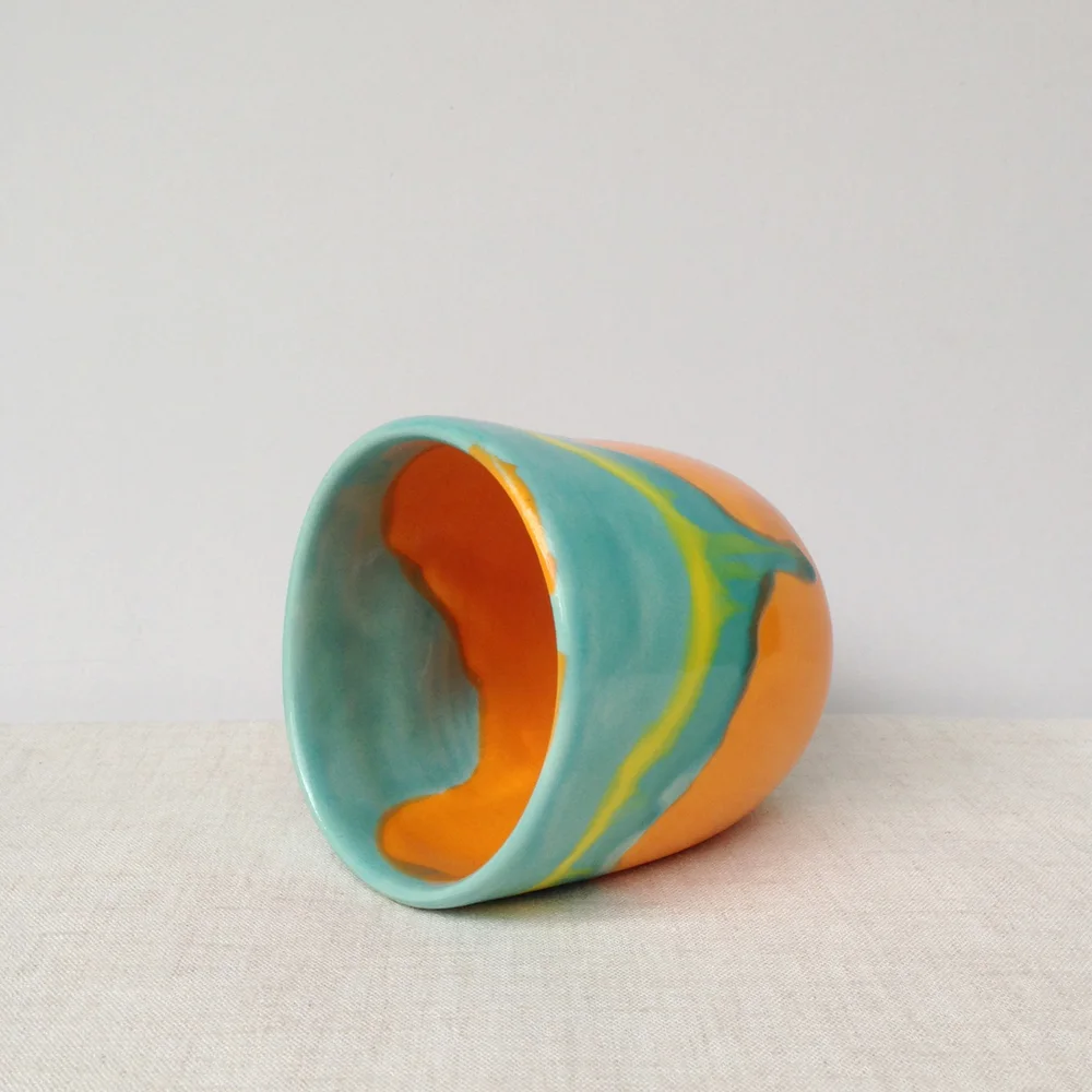 elnaz nourizadeh handmade ceramic tumbler falling for florin