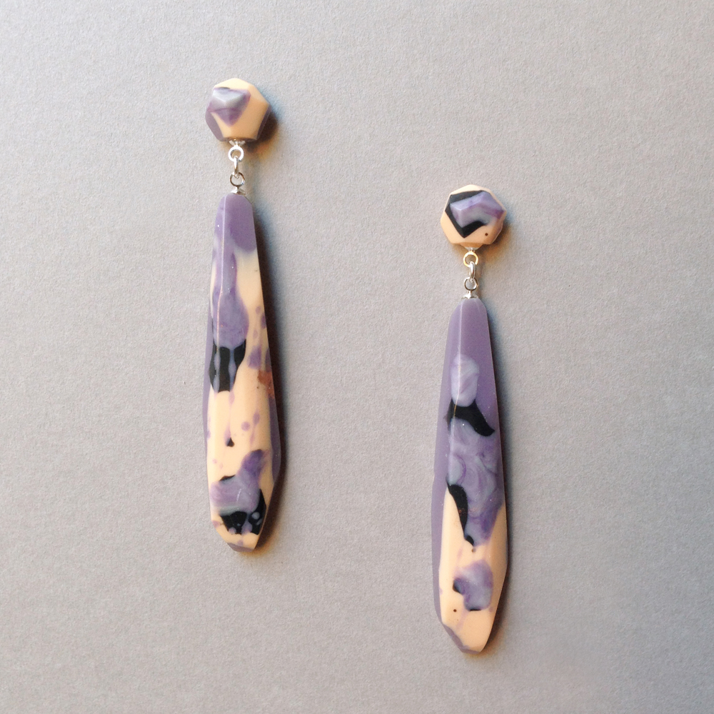 long drop resin earrings