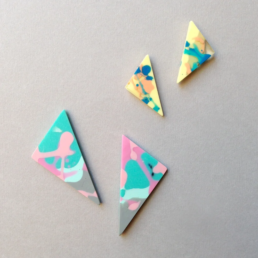 resin triangle earrings