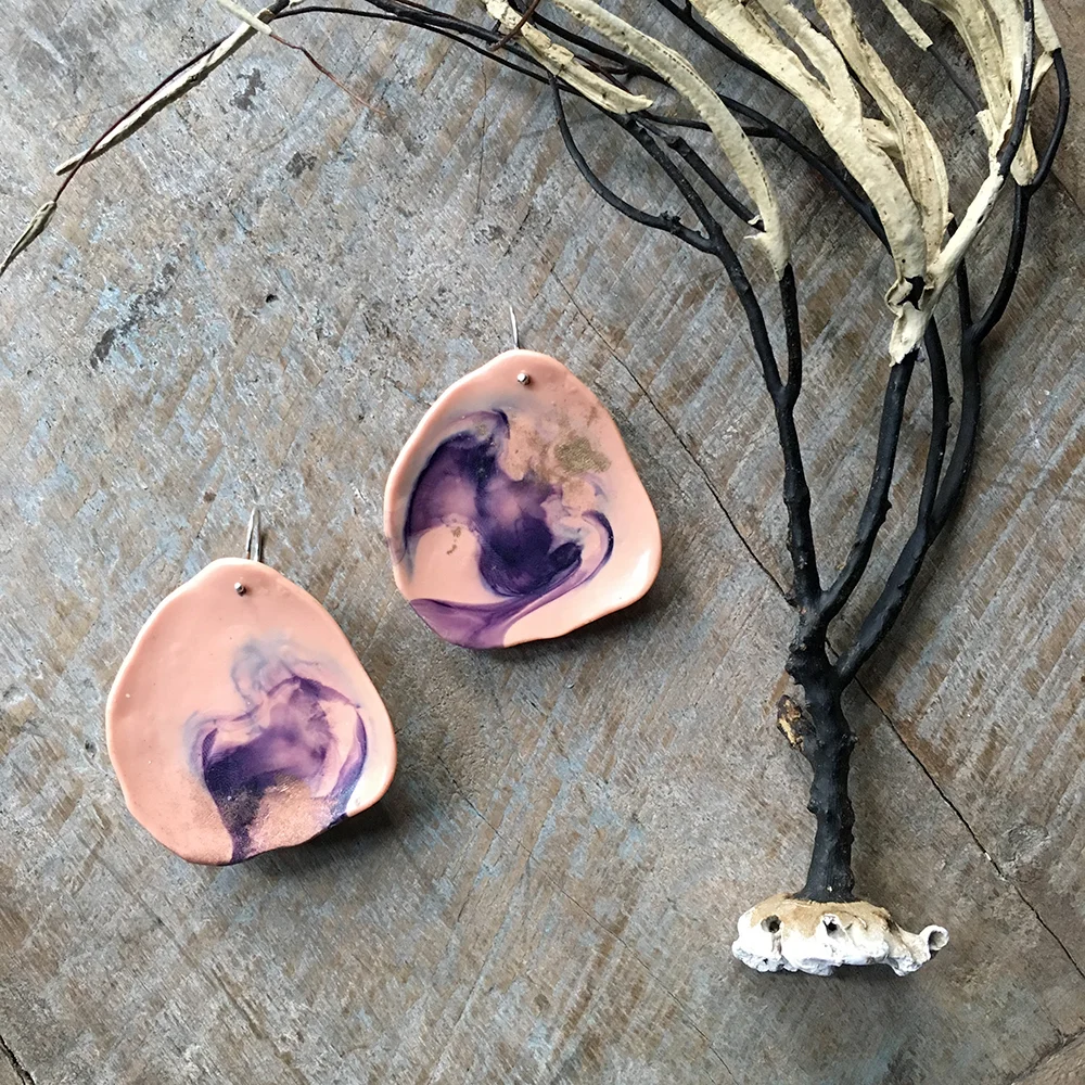 resin puddle earrings