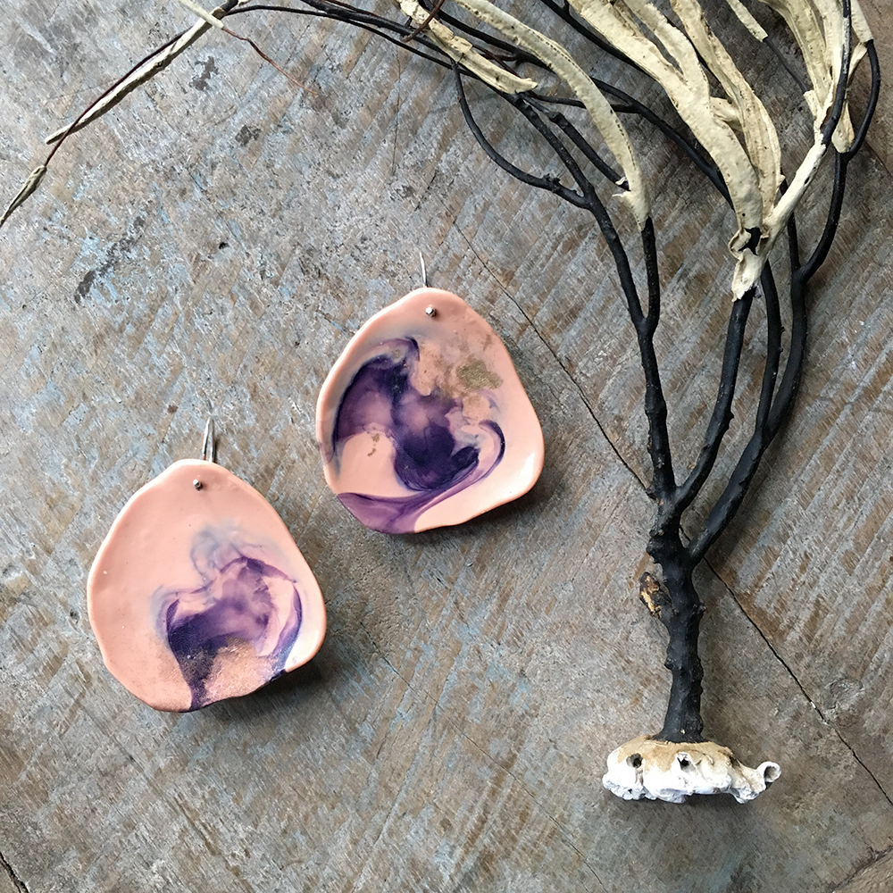 falling for florin handmade resin earrings by flock curiosity assembly