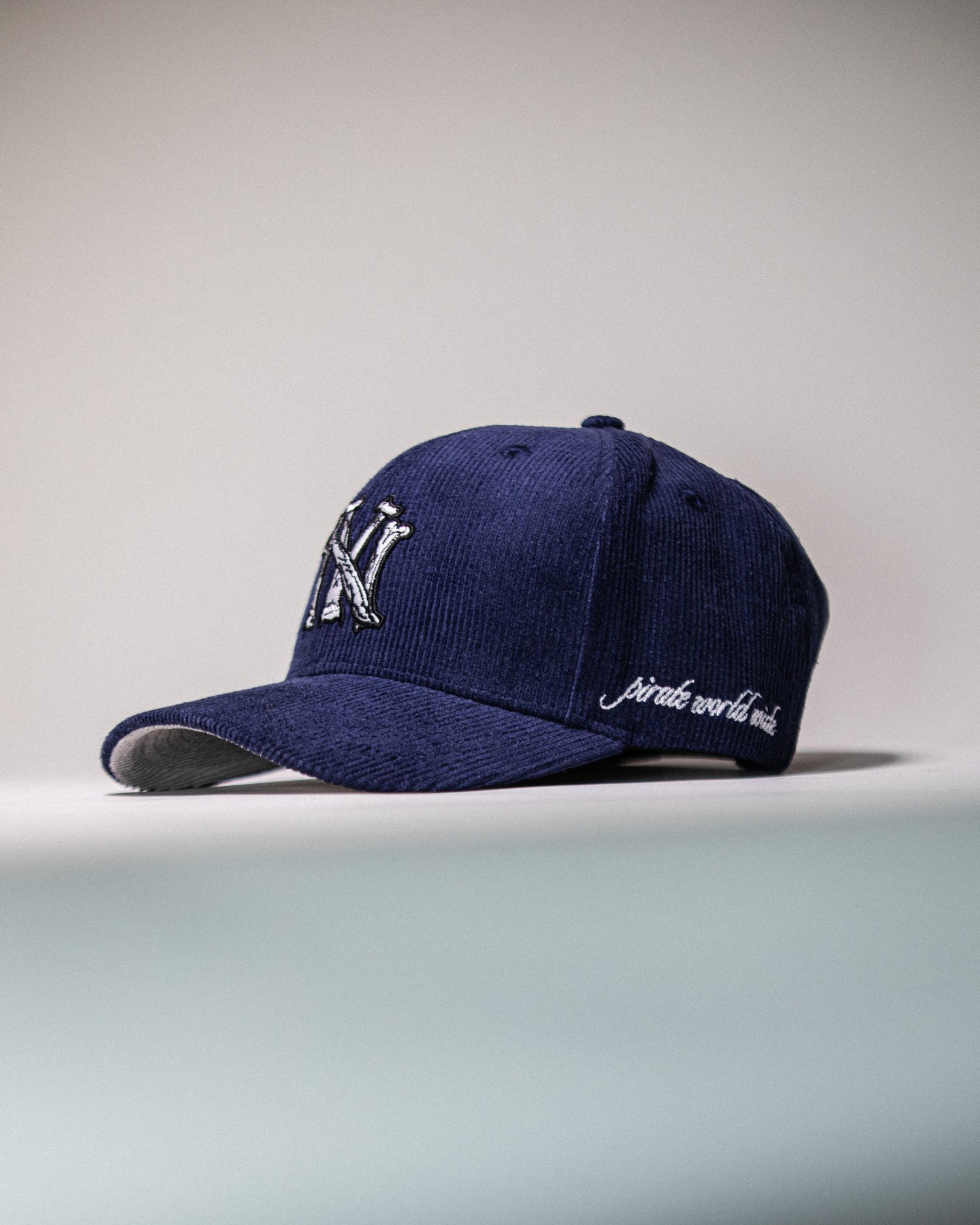 Pirate Corduroy Navy NY Hat — PIRATE WORLDWIDE