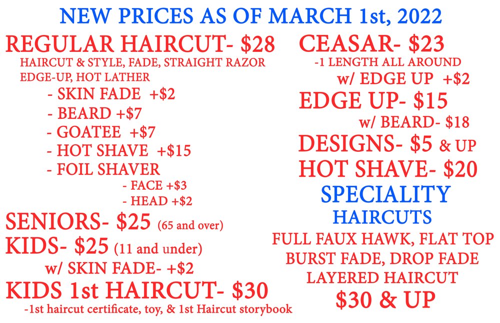 In The Cut Price List — In The Cut / The Trends Inn In The Cut Price List — In The Cut / The Trends Inn