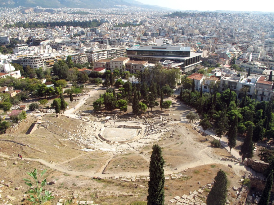 Athens_View of ampitheatre and museum.JPG