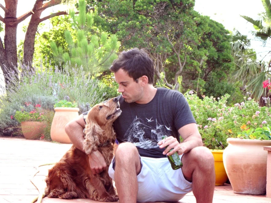 St Tropez_Reuben love affair with dog.JPG
