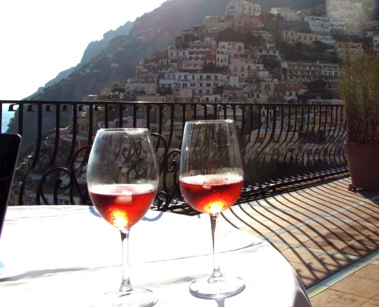 Positano_Rose glasses on balcony.JPG